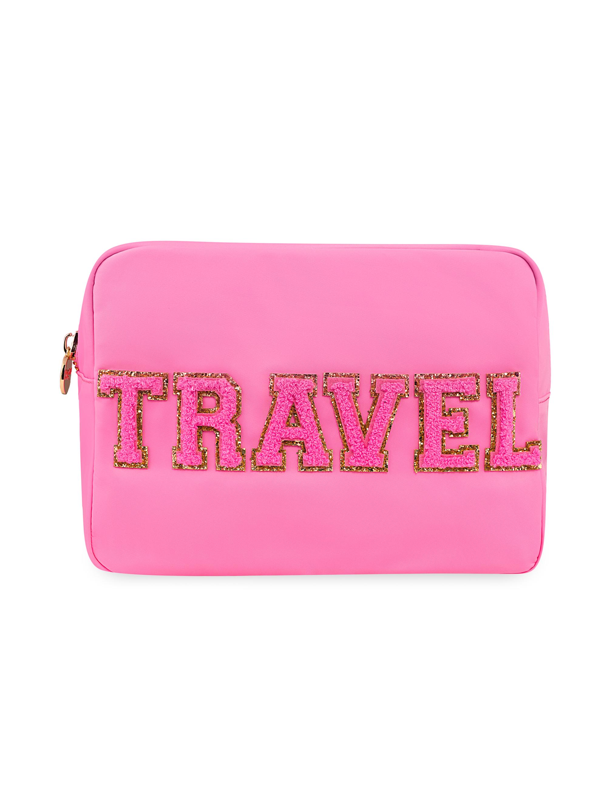 Stoney Clover Lane Women's Two-Piece Embroidered Pouch Set - Bubblegum