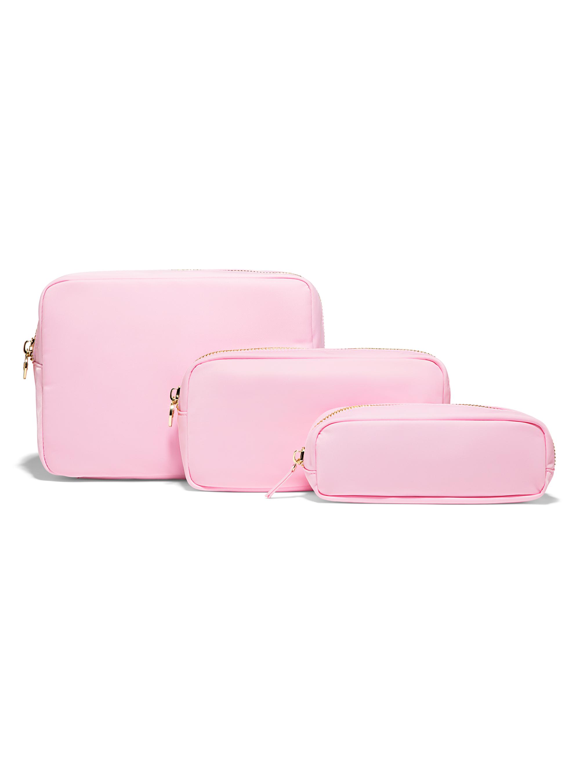 Stoney Clover Lane Women's 3-Piece Nylon Zip Pouch Set - Flamingo