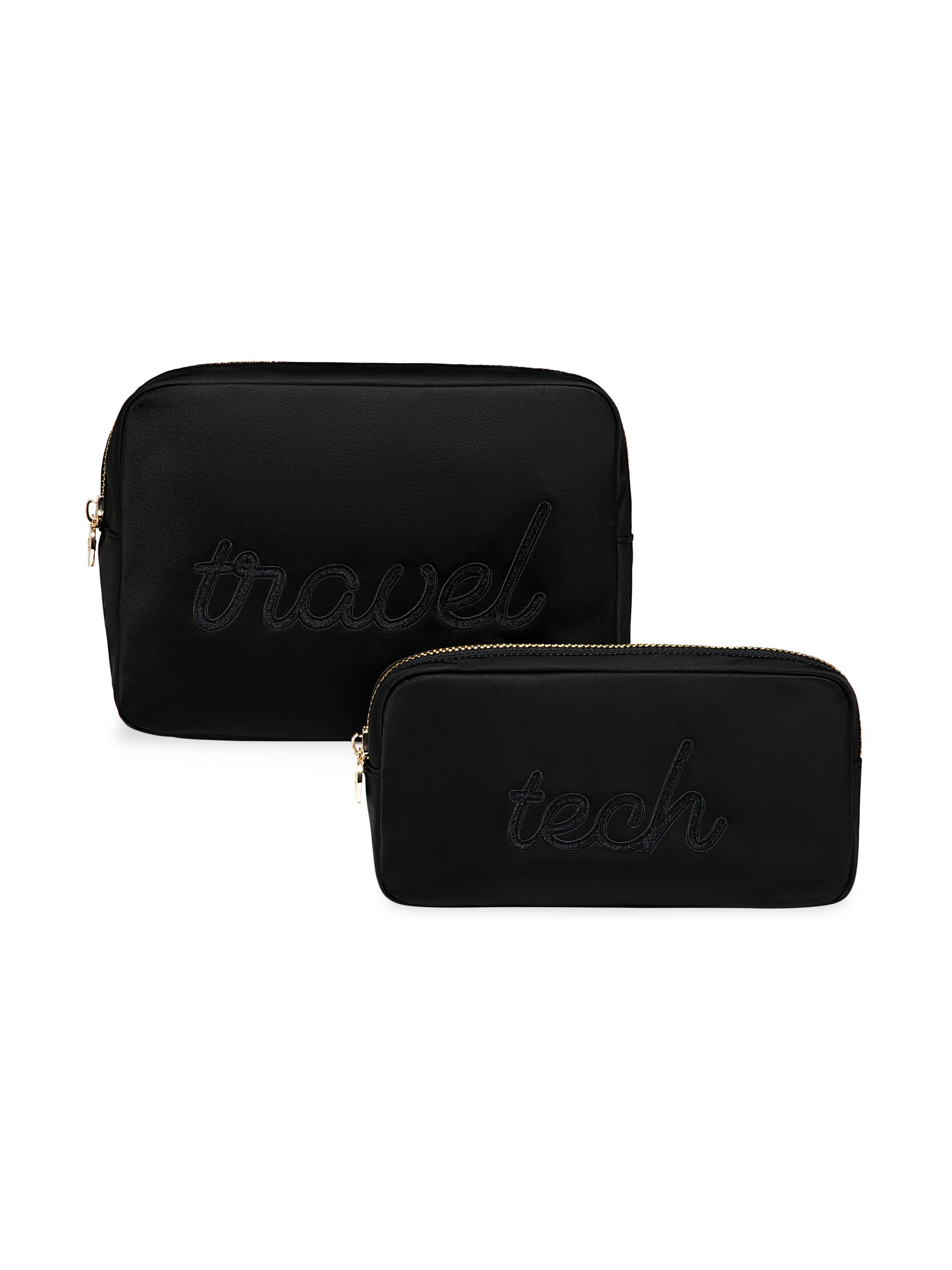 Stoney Clover Lane Women's Two-Piece Embroidered Pouch Set - Noir