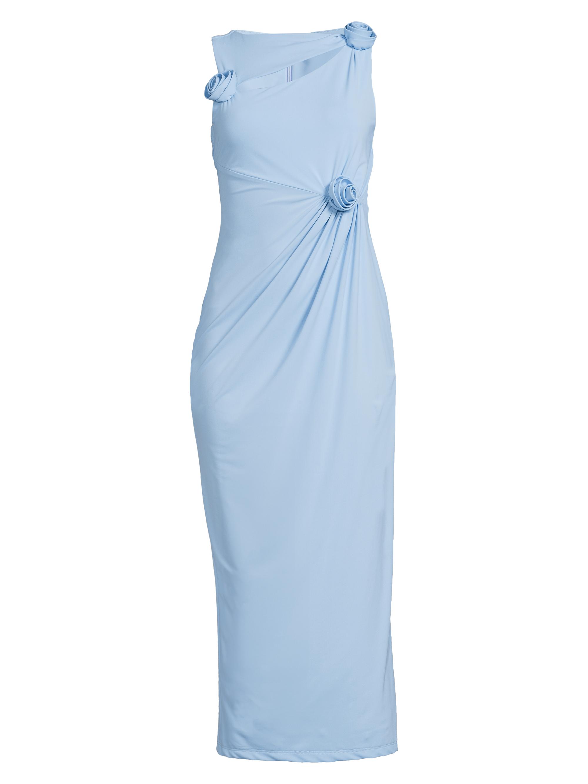 surplice midi dress Rivera Pleated Surplice Midi Dress A-Line Sleeveless