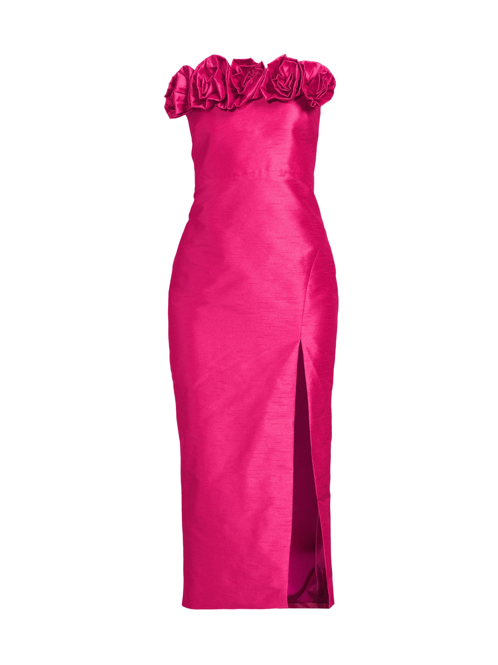 Likely Women's Gwen Strapless Rosette Midi-Dress - Fuchsia