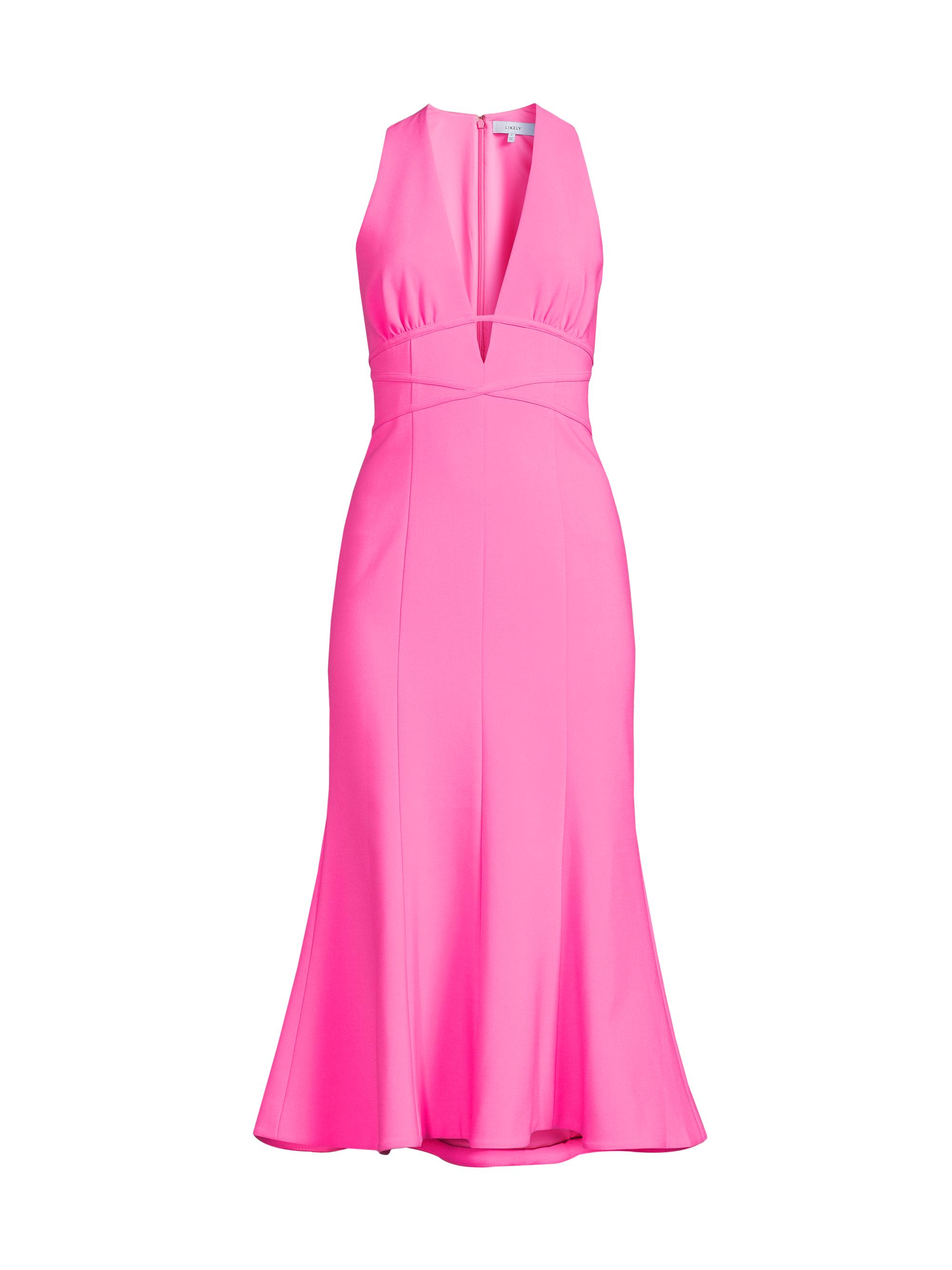 Likely Women's Rome Plunge Flounce Cocktail Dress - Pink Sugar