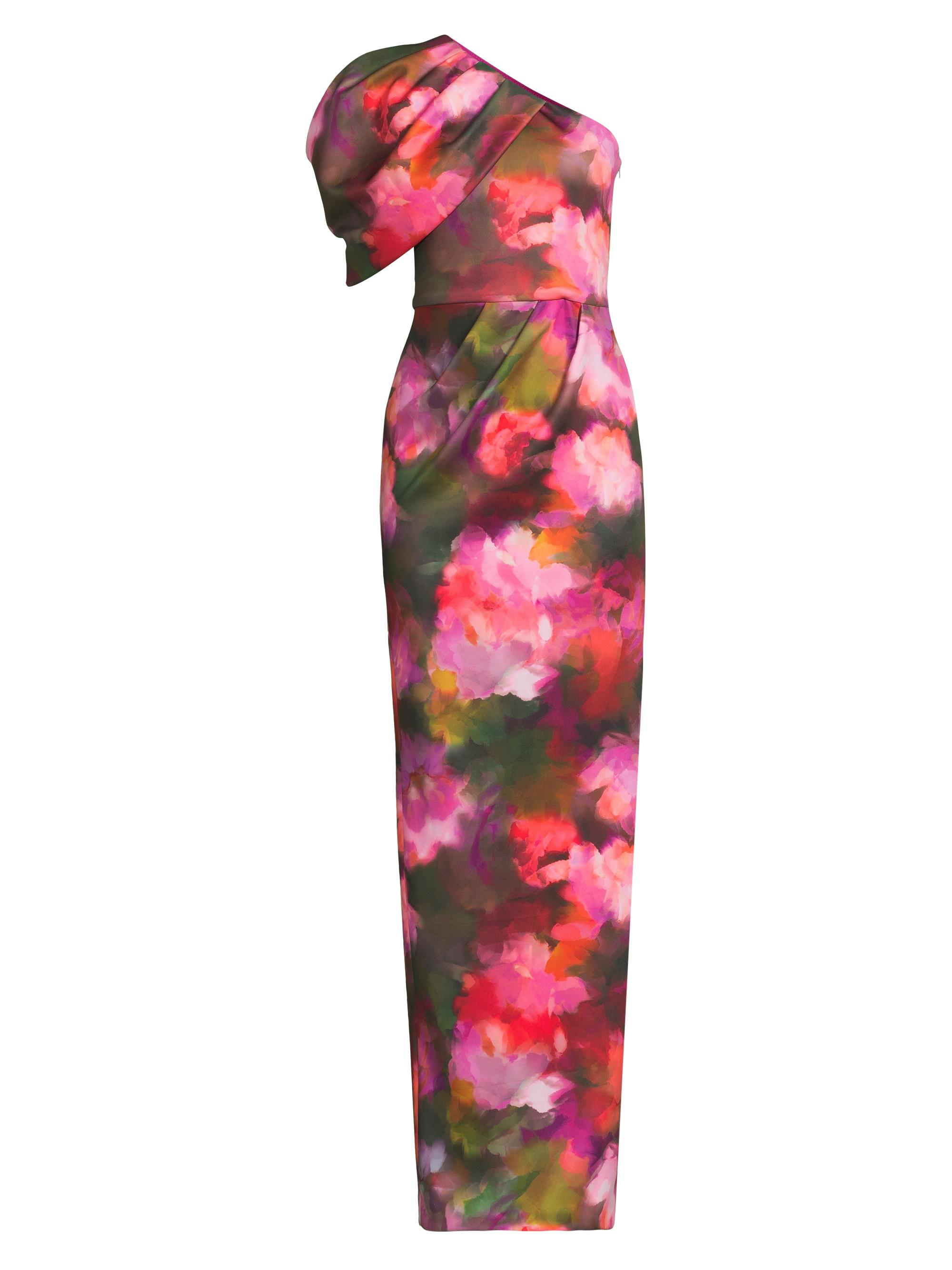 Black Halo Women's Egan Floral Puff One-Shoulder Gown - Rose Fields