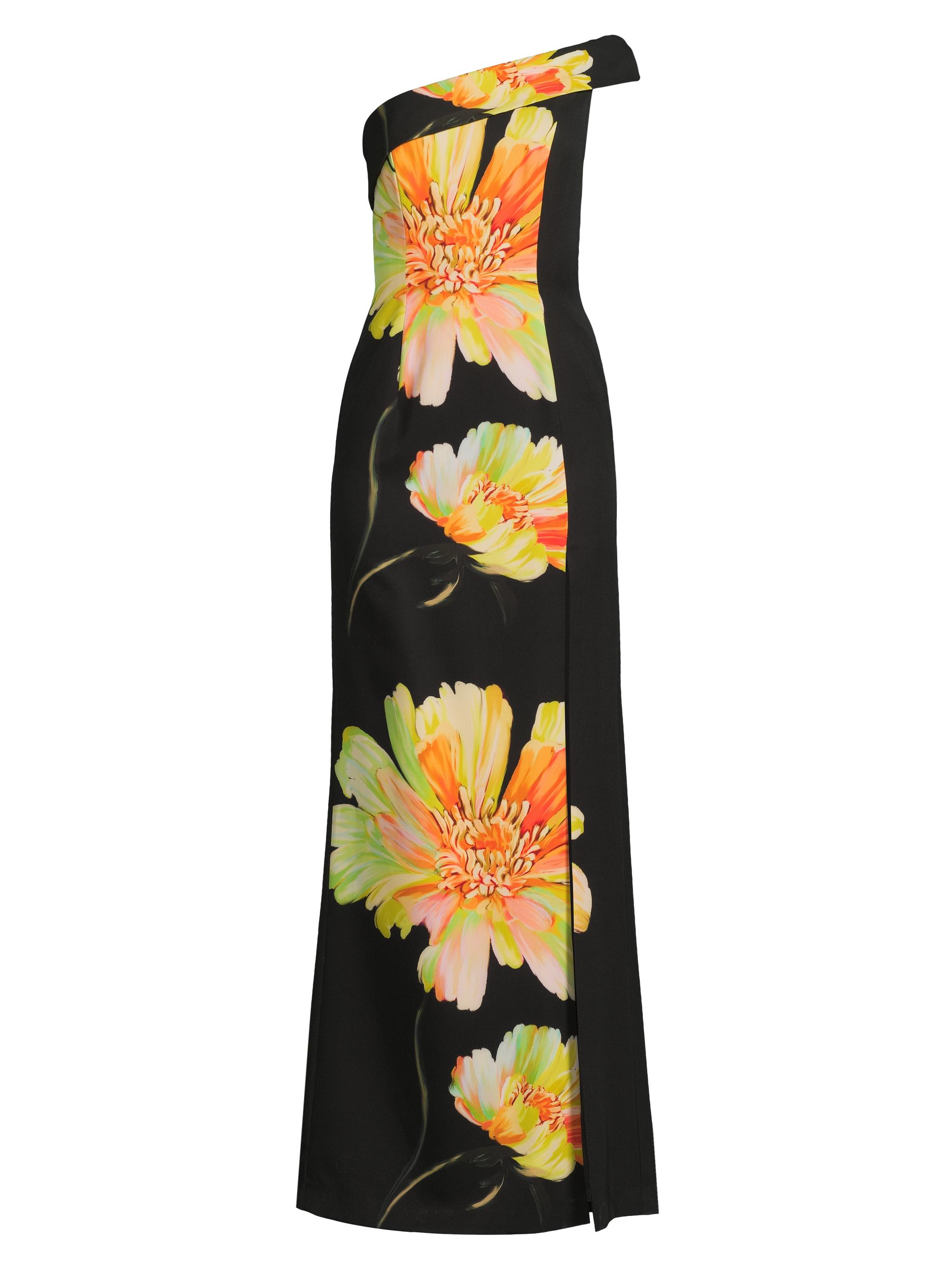 Black Halo Women's Dolan Floral One-Shoulder Gown - Bursting Bloom