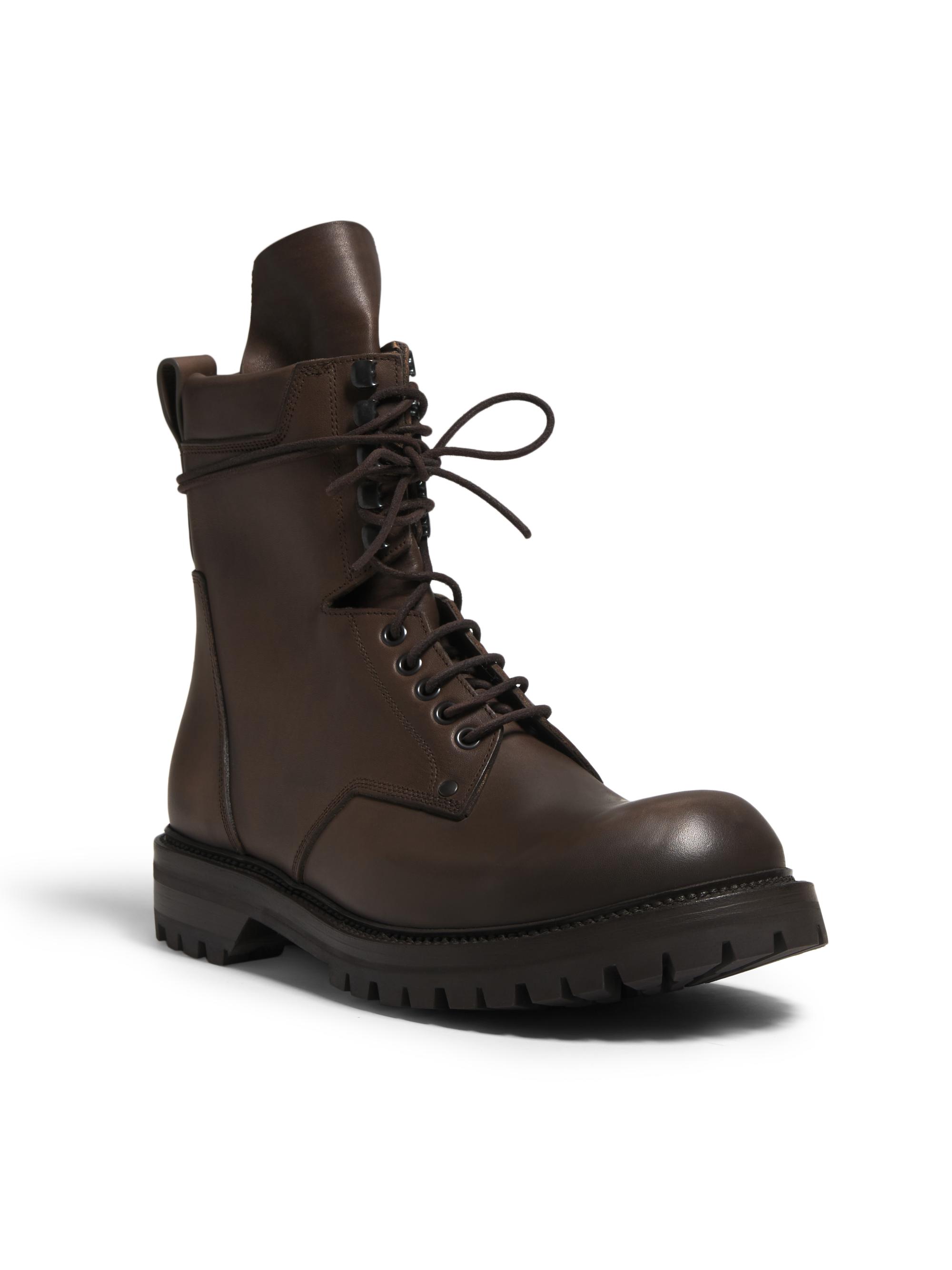 Rick Owens Army Low Leather Boots | Saks Fifth Avenue