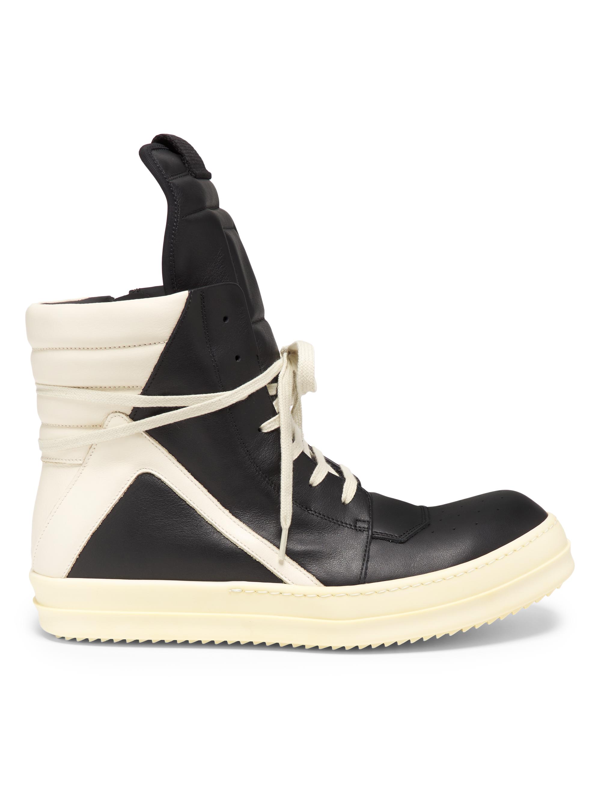 Rick Owens Men's Geobasket Leather High-Top Sneakers - Black Milk