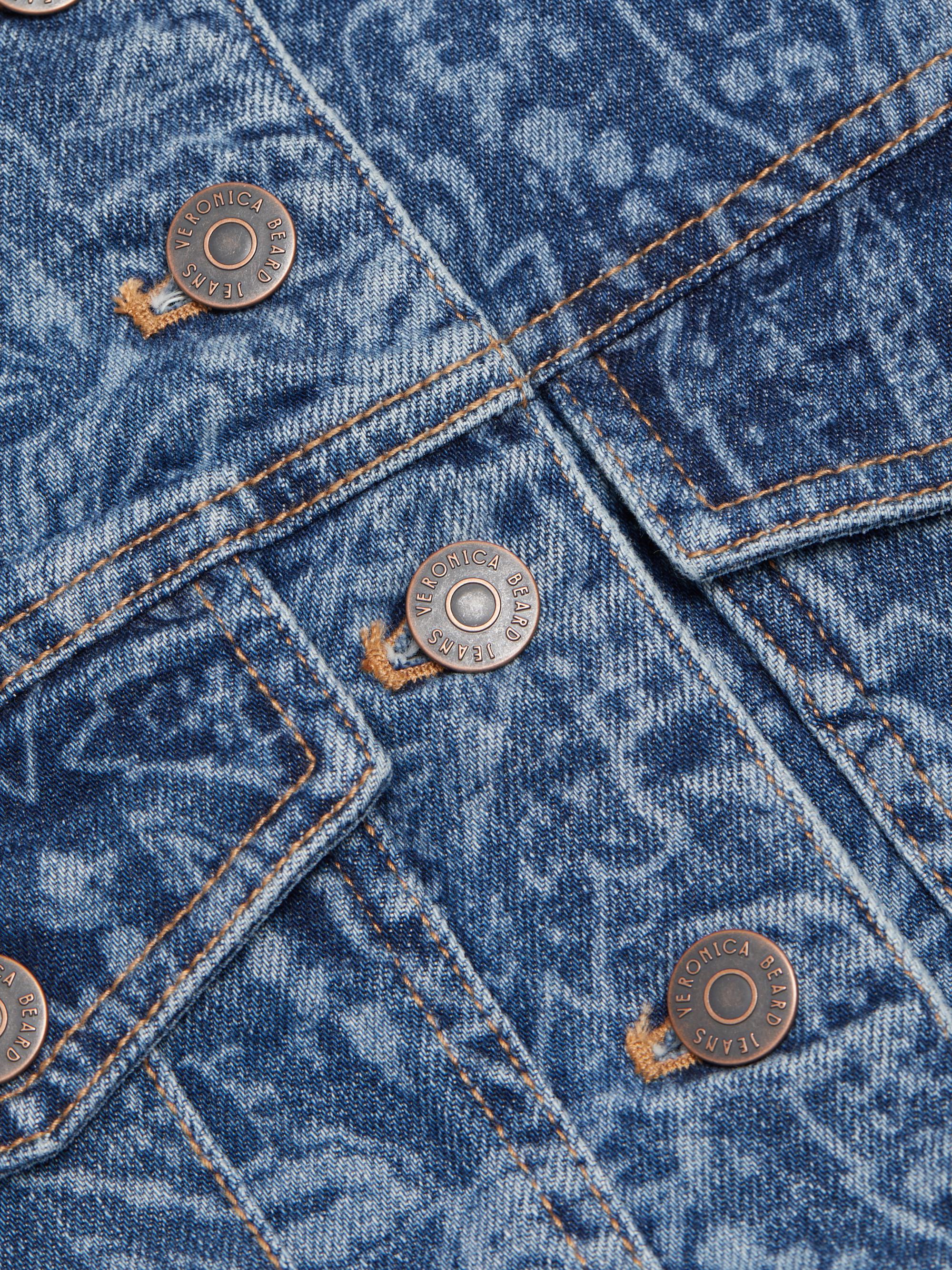 Veronica Beard Tika Paisley Belted Denim Jacket | Saks Fifth Avenue