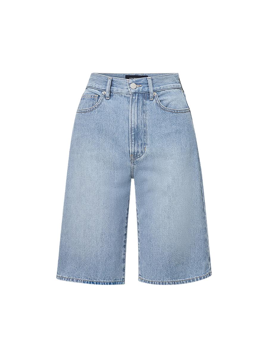 【Raucohouse】Heart vintage cropped bermuda denim pants Raucohouse】Heart vintage cropped bermuda denim pants