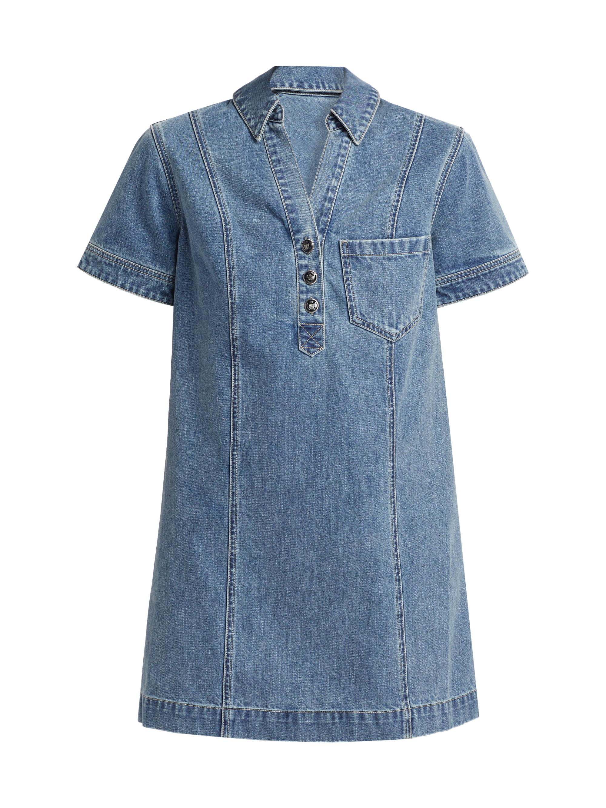 Veronica Beard Women's Otto Denim Polo Minidress - Star Light
