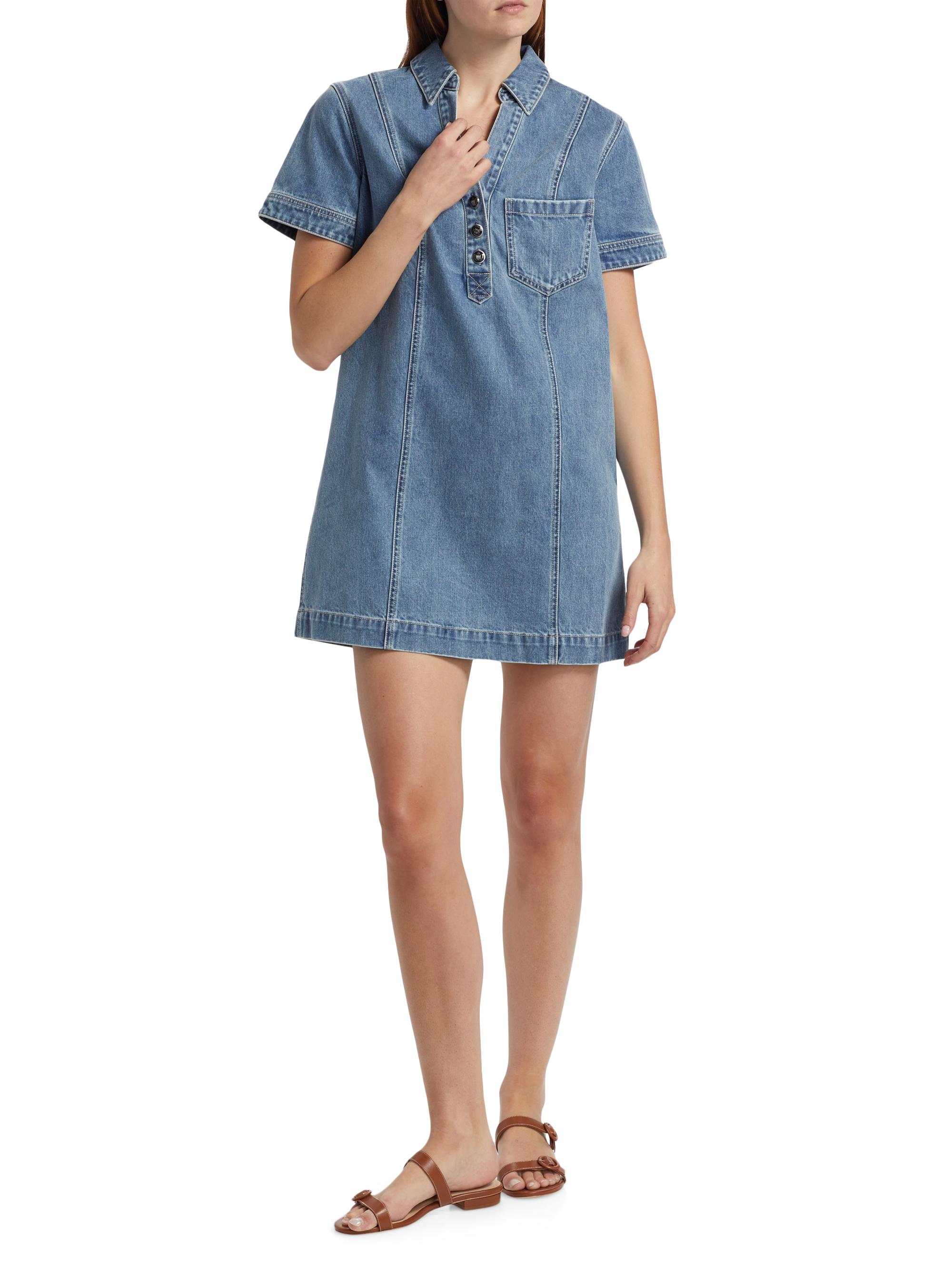 Veronica Beard Otto Denim Polo Minidress | Saks Fifth Avenue