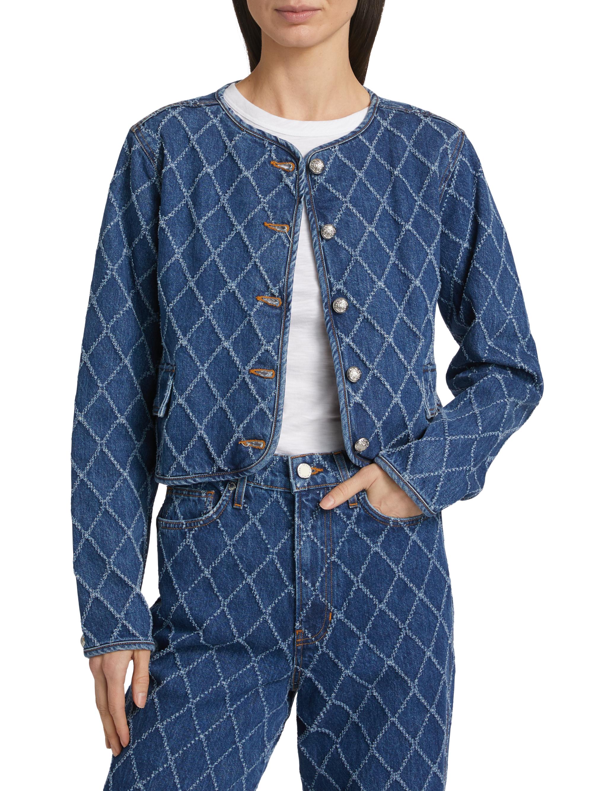 Veste En Denim Nolita Femme - Taille XL, Bleue, Style Courte Avec Fermeture Zip Et Boutons