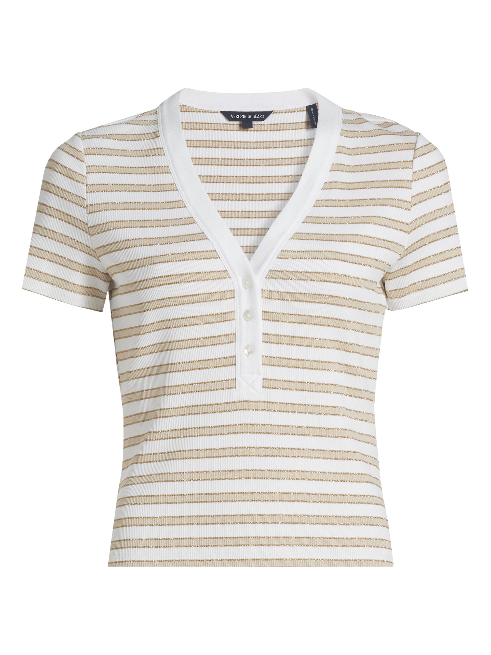 Veronica Beard Women's Dekalb Striped Top - Khaki White