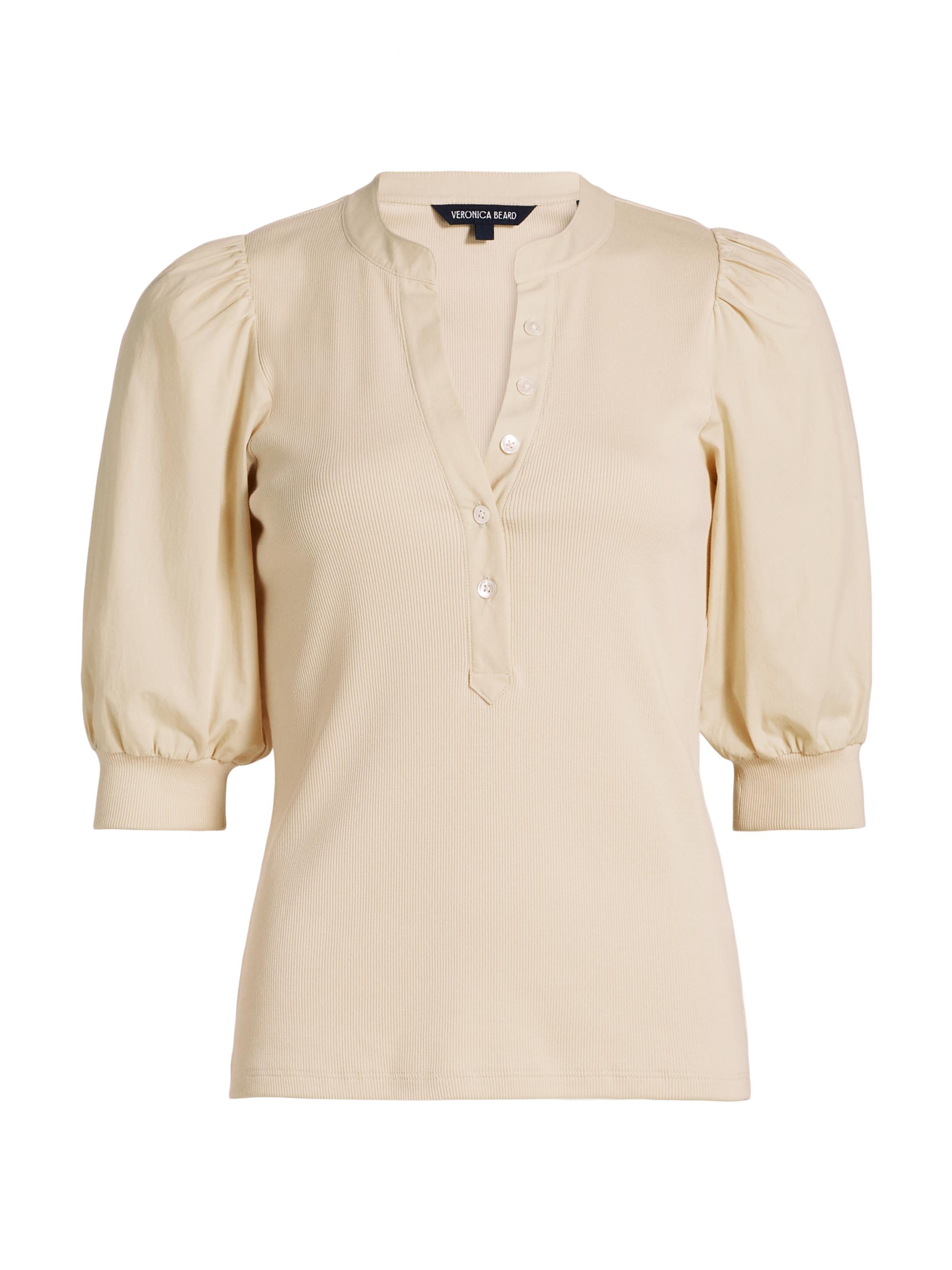 Veronica Beard Women's Coralee Puff-Sleeve Top - Limestone