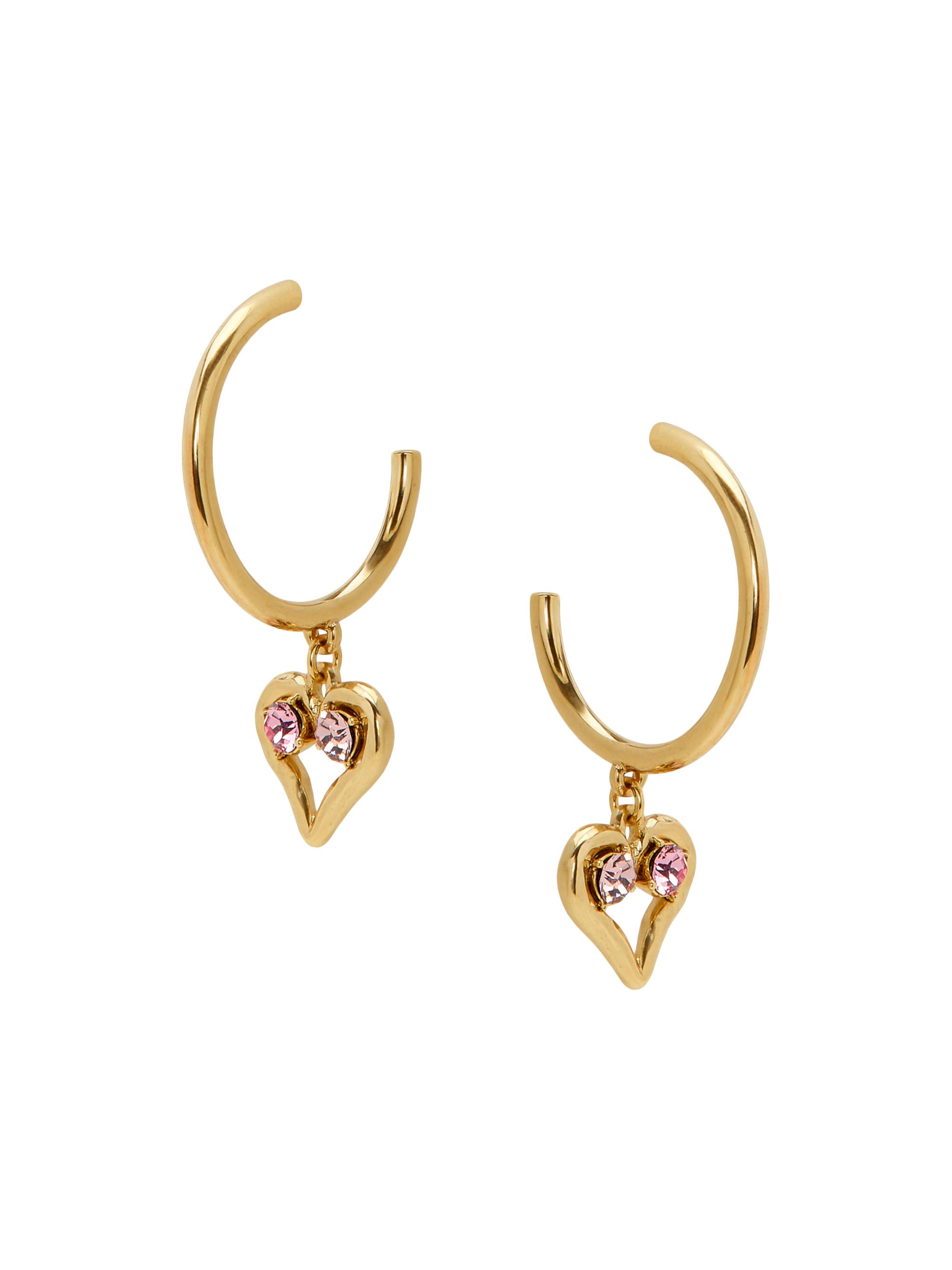 Oscar de la Renta Women's 14K-Gold-Plated & Glass Crystal Heart Drop Earrings - Light Rose