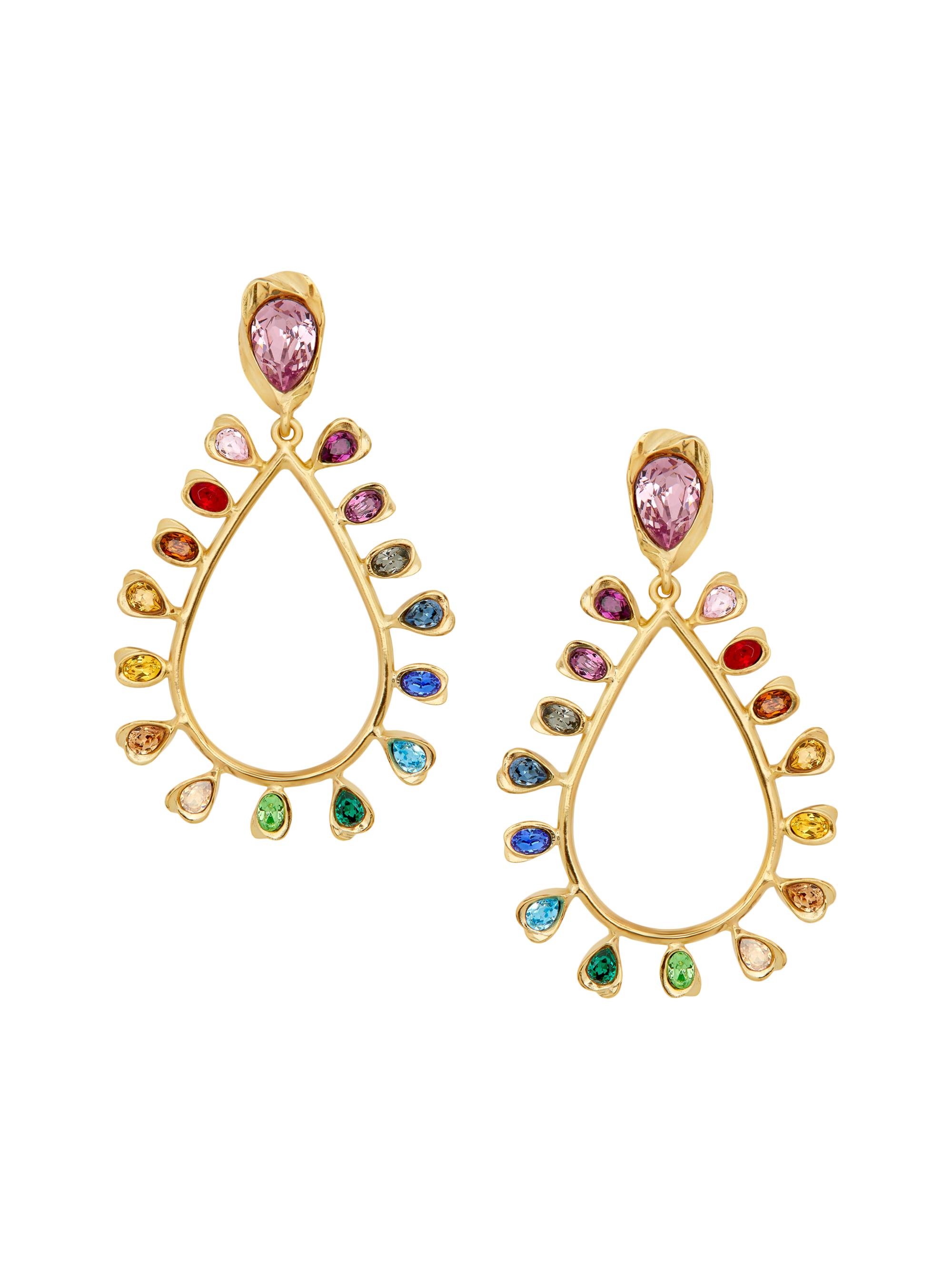 Oscar de la Renta Women's 14K-Gold-Plated & Glass Crystal Drop Earrings
