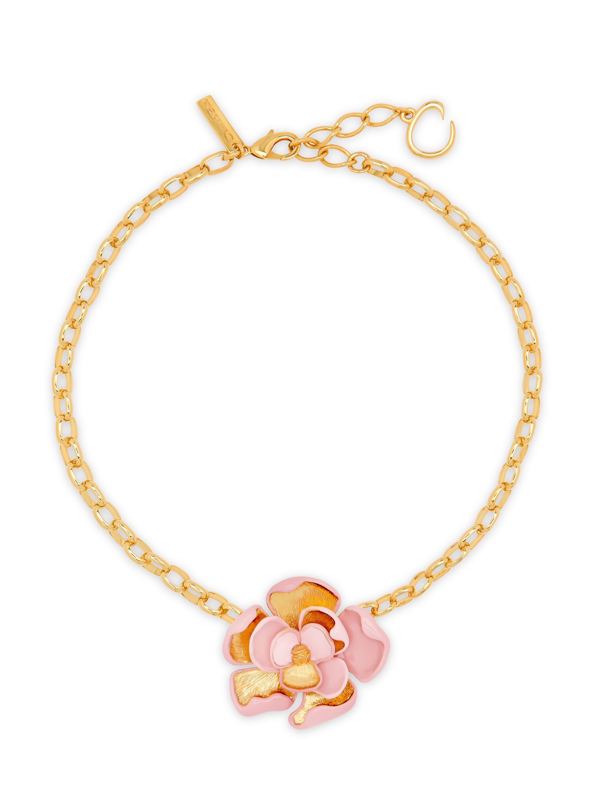 Oscar de la Renta Women's 14K-Gold-Plated & Enamel Flower Pendant Necklace - Rose