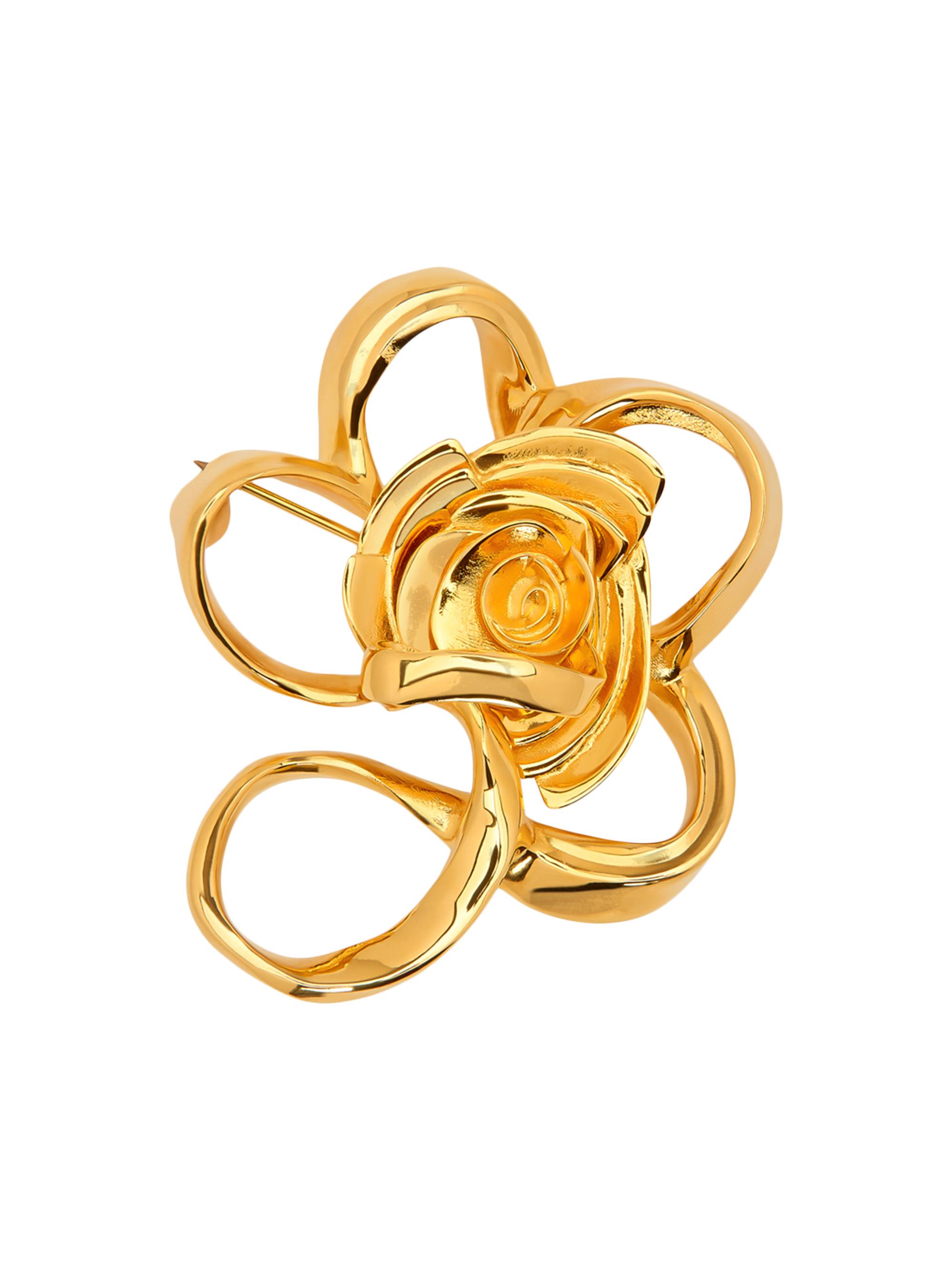 Oscar de la Renta Women's 24K-Gold-Plated Rose Brooch - Gold