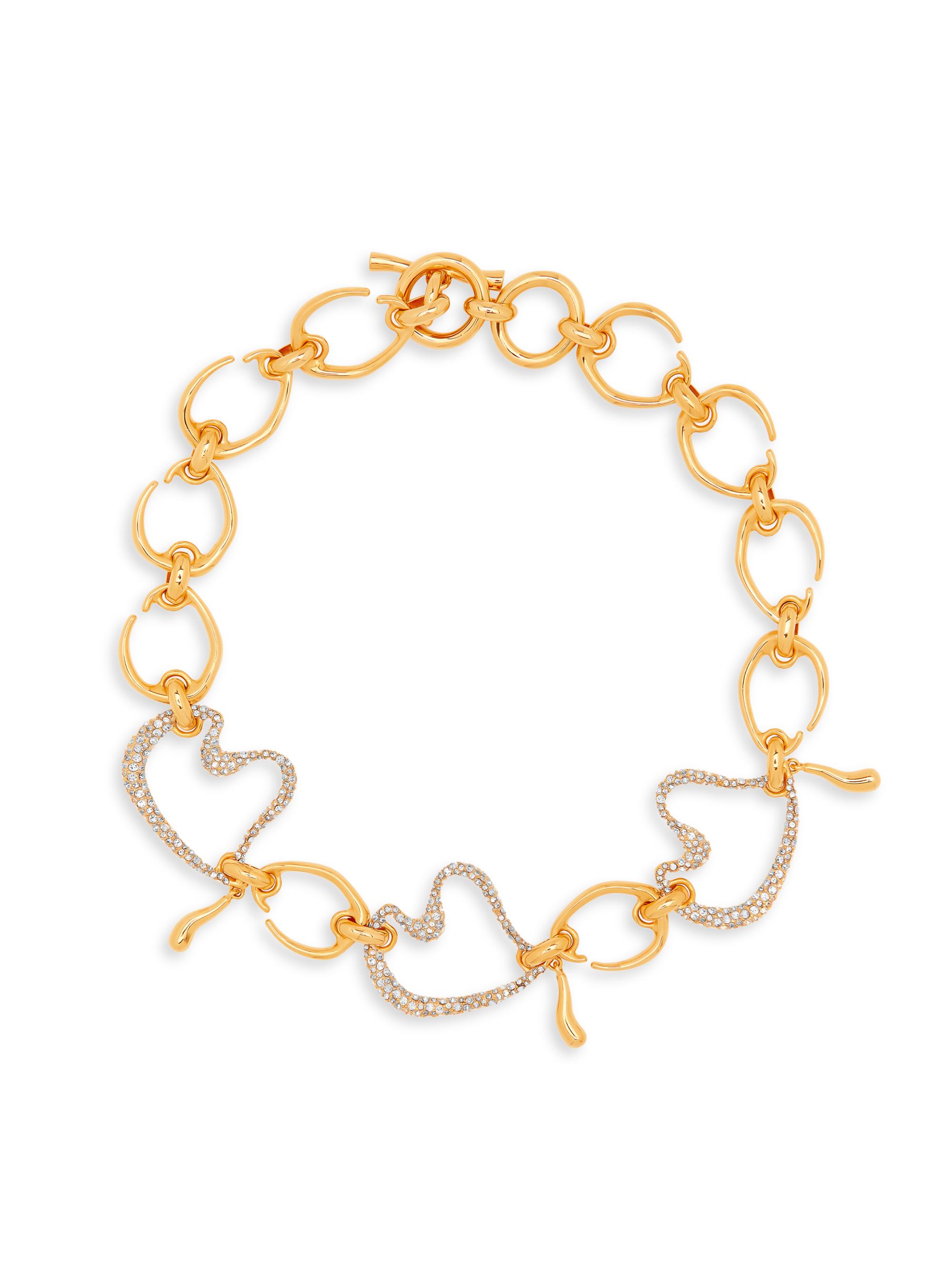 Oscar de la Renta Women's 24K-Gold-Plated & Strass Crystal Heart Chain Necklace - Crystal