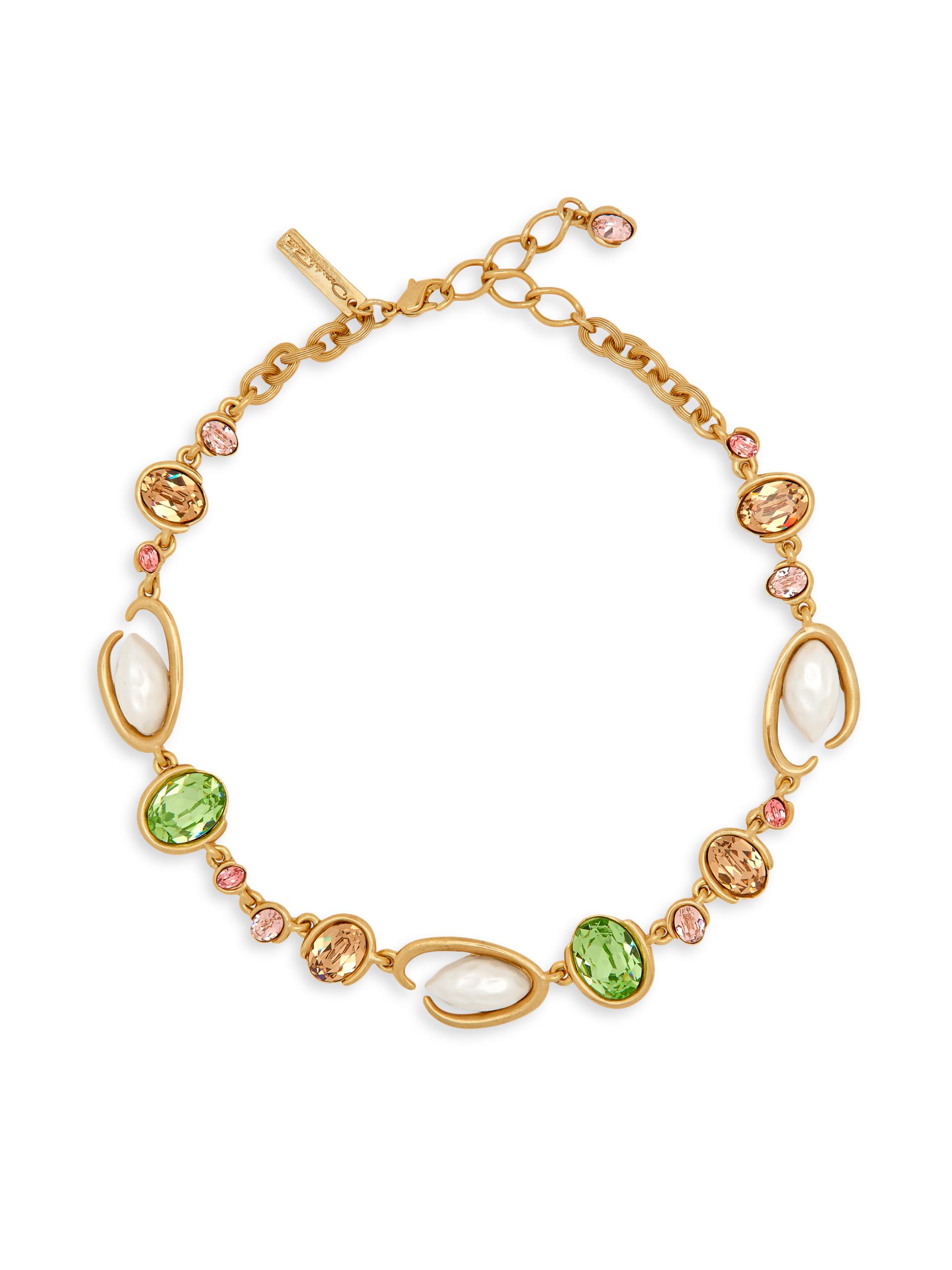 Oscar de la Renta Women's Goldtone, Glass Crystal & Imitation Pearl Necklace