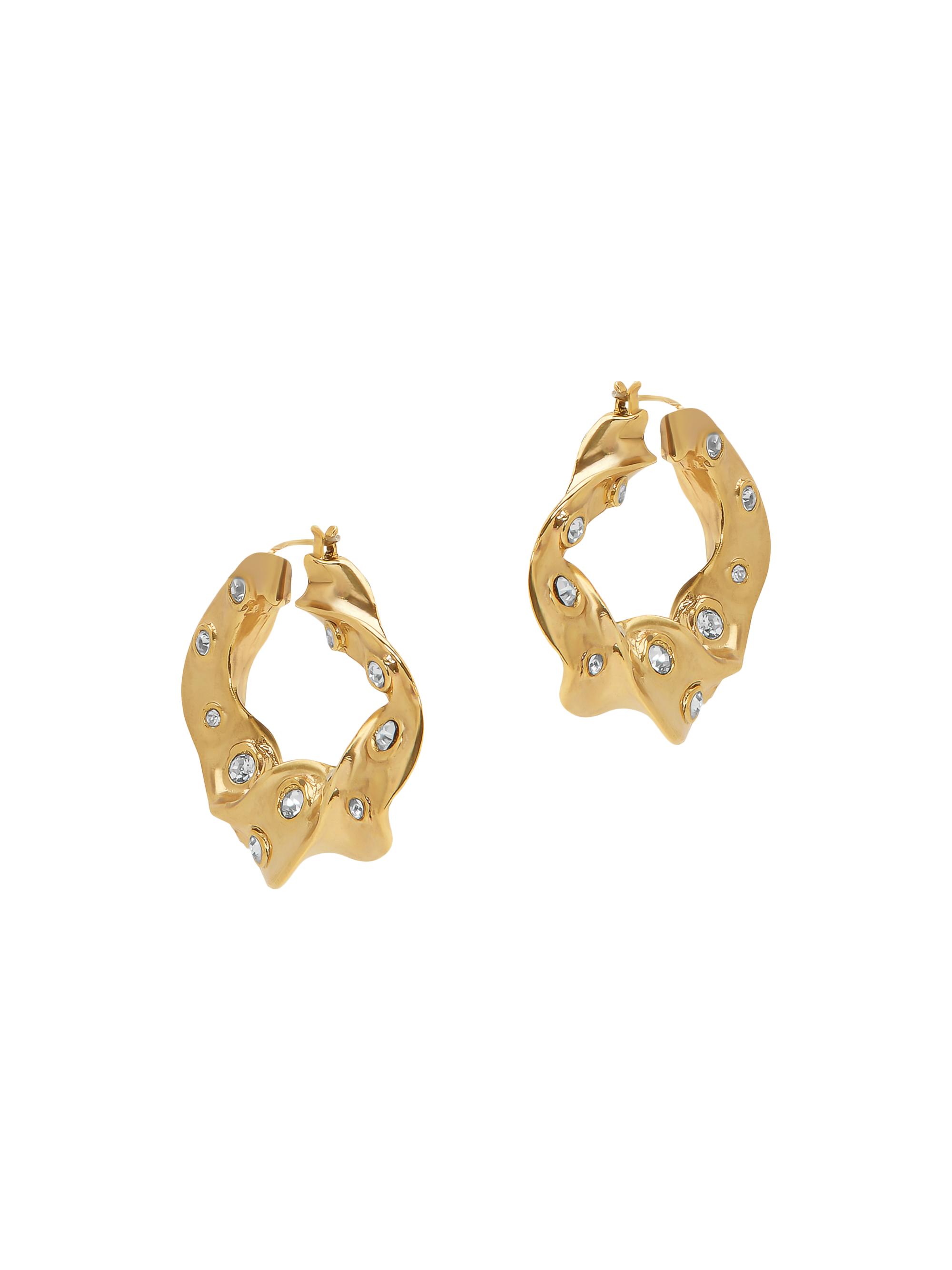 Oscar de la Renta Women's Goldtone & Glass Crystal Hoop Earrings - Crystal