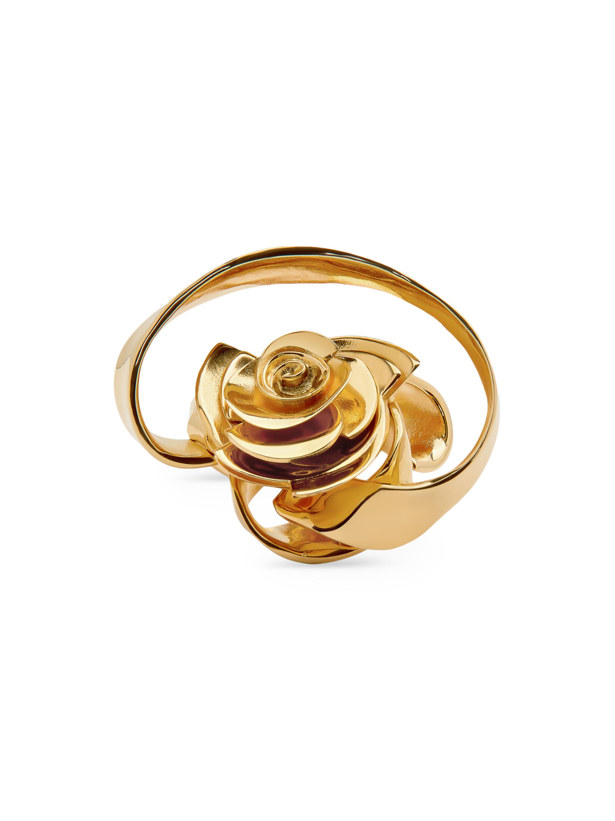 Oscar de la Renta Women's 24K-Gold-Plated Rose Ring - Gold