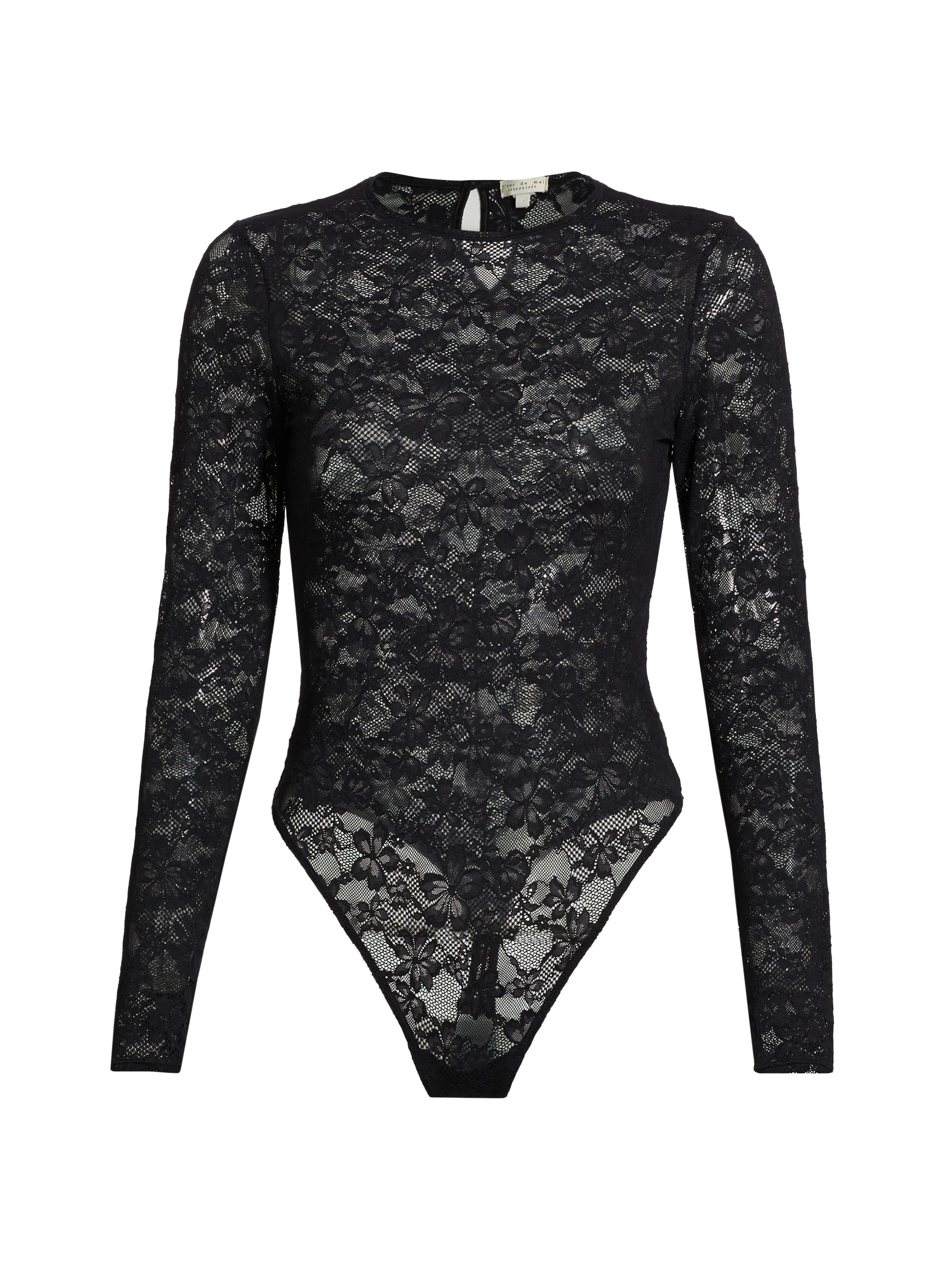 Fleur du Mal Women's Le Stretch Long-Sleeve Bodysuit - Black