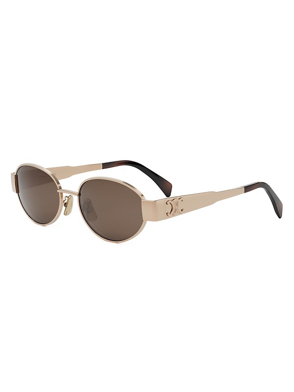 Shop CELINE Metal Triomphe 54MM Oval Sunglasses | Saks Fifth Shop CELINE Metal Triomphe 54MM Oval Sunglasses | Saks Fifth