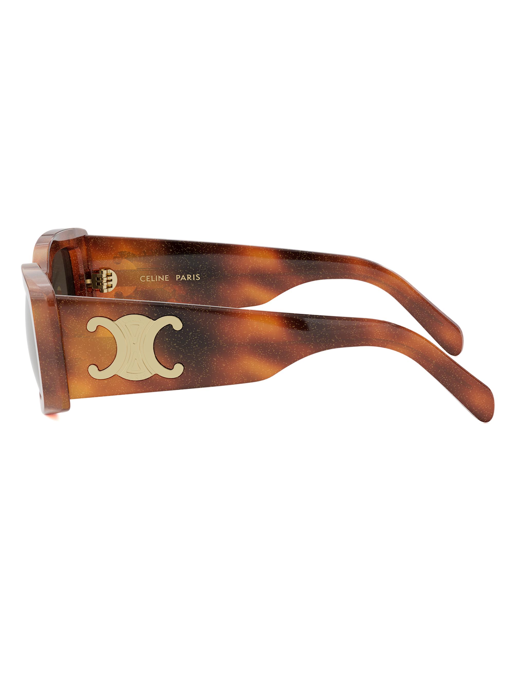 CELINE 23AW ラヴァリエ ブラウン CELINE Maxi Triomphe 53MM Rectangular Sunglasses | Saks Fifth Avenue