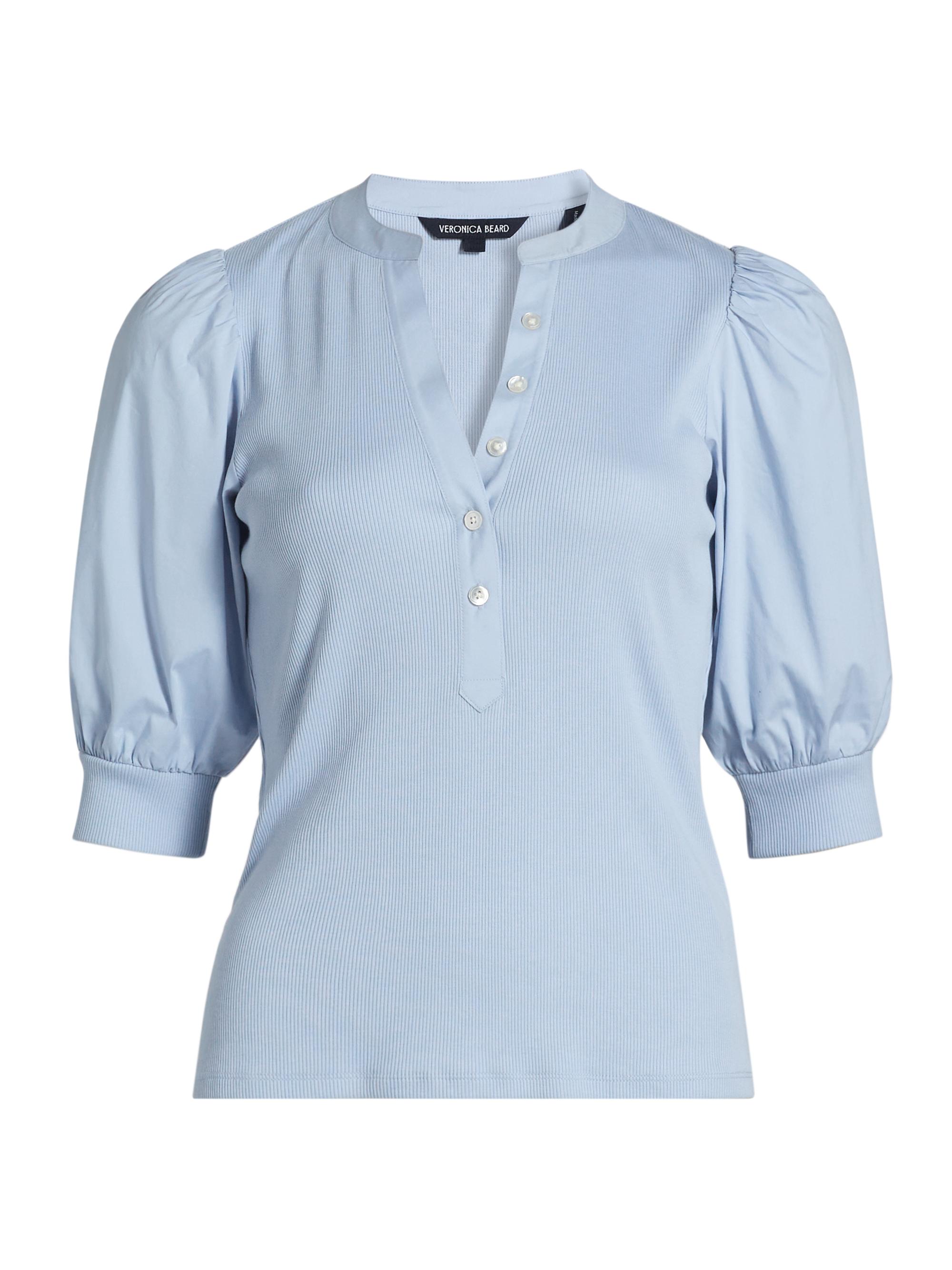 Veronica Beard Women's Coralee Puff-Sleeve Top - Bluebell