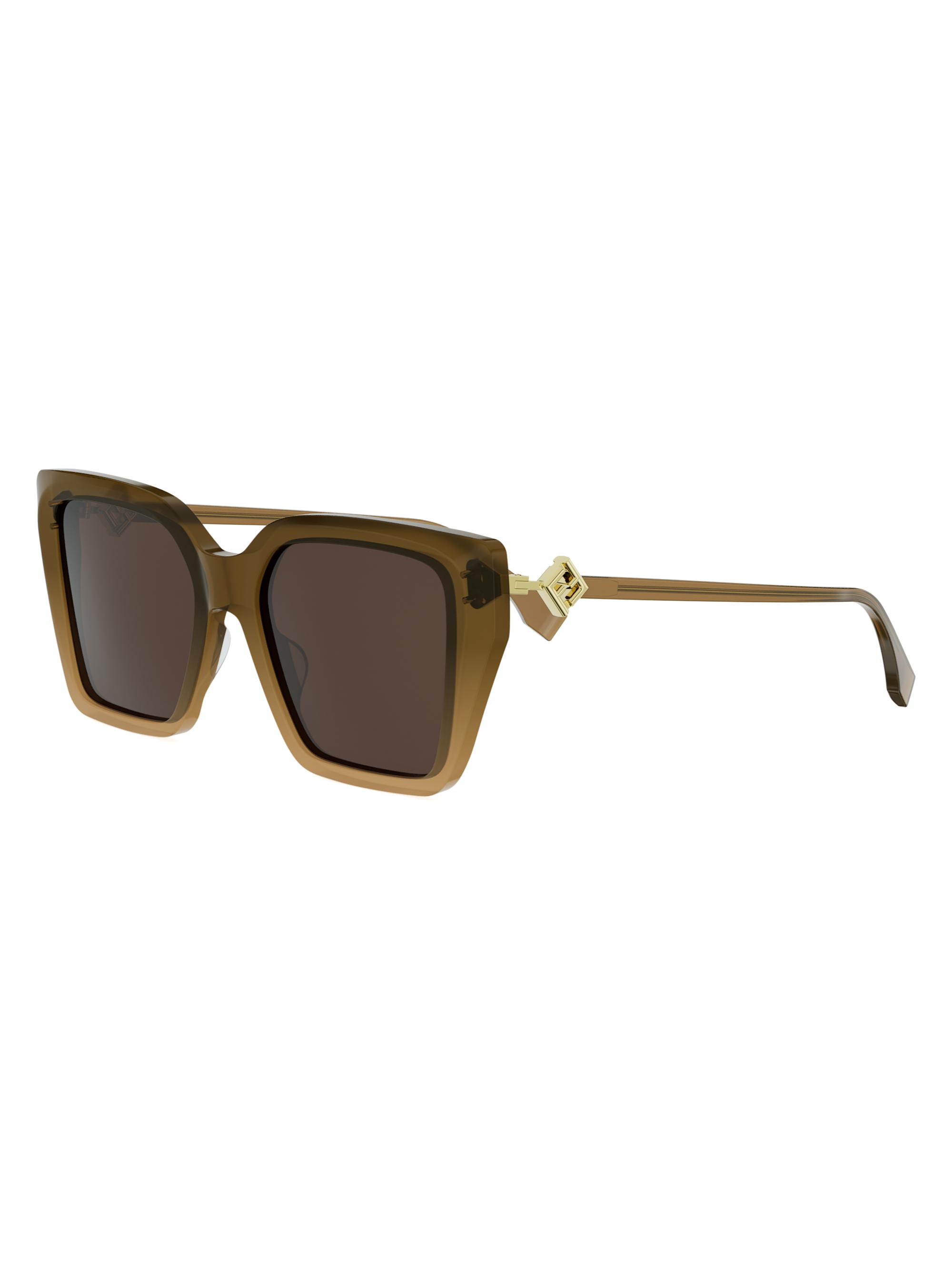 Fendi Women's Diamonds 54MM Butterfly Sunglasses - Shiny Light Brown And Brown