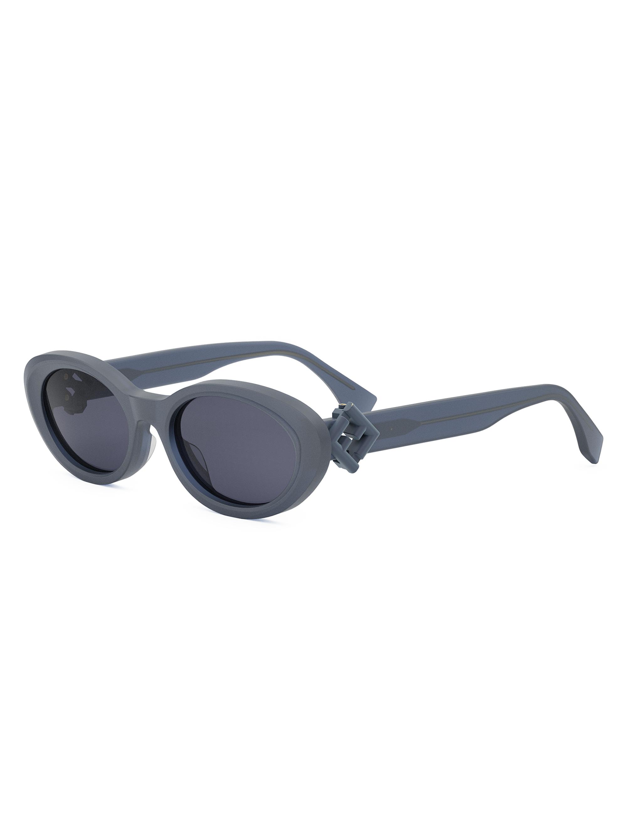 Fendi Women's Diamond Black 53MM Oval Sunglasses - Blue