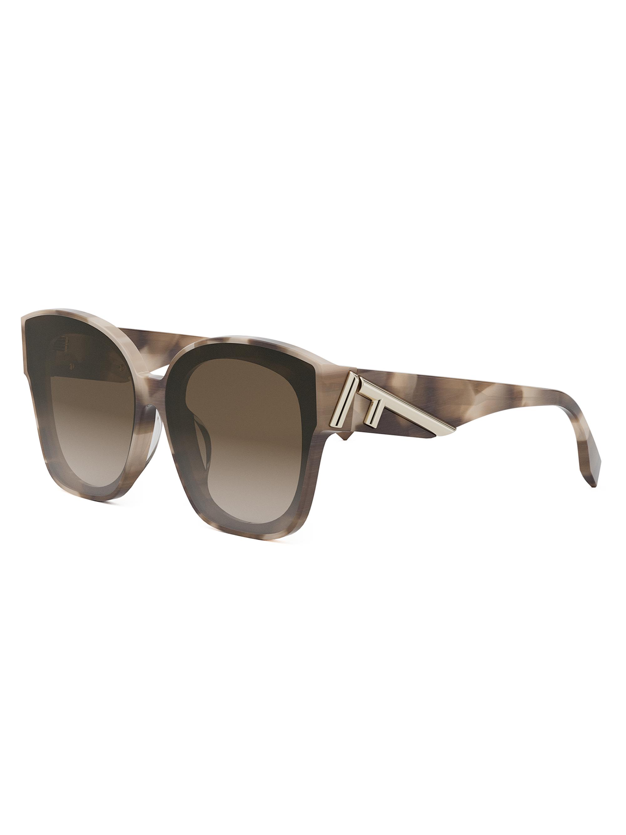 Fendi Women's First 63MM Square Sunglasses - Light Havana Brown