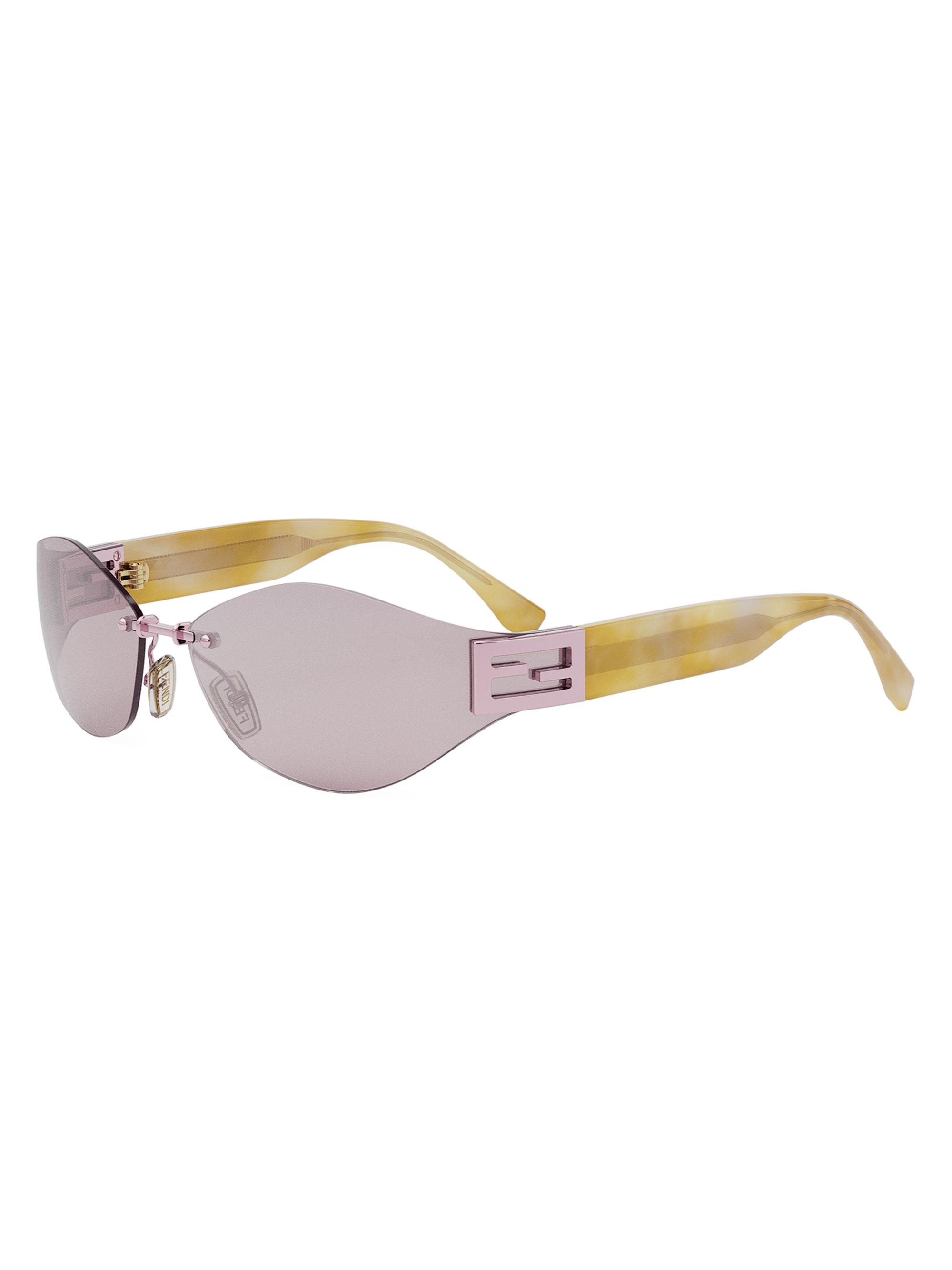 Fendi Women's Baguette 74MM Geometric Sunglasses - Yellow Pink Violet
