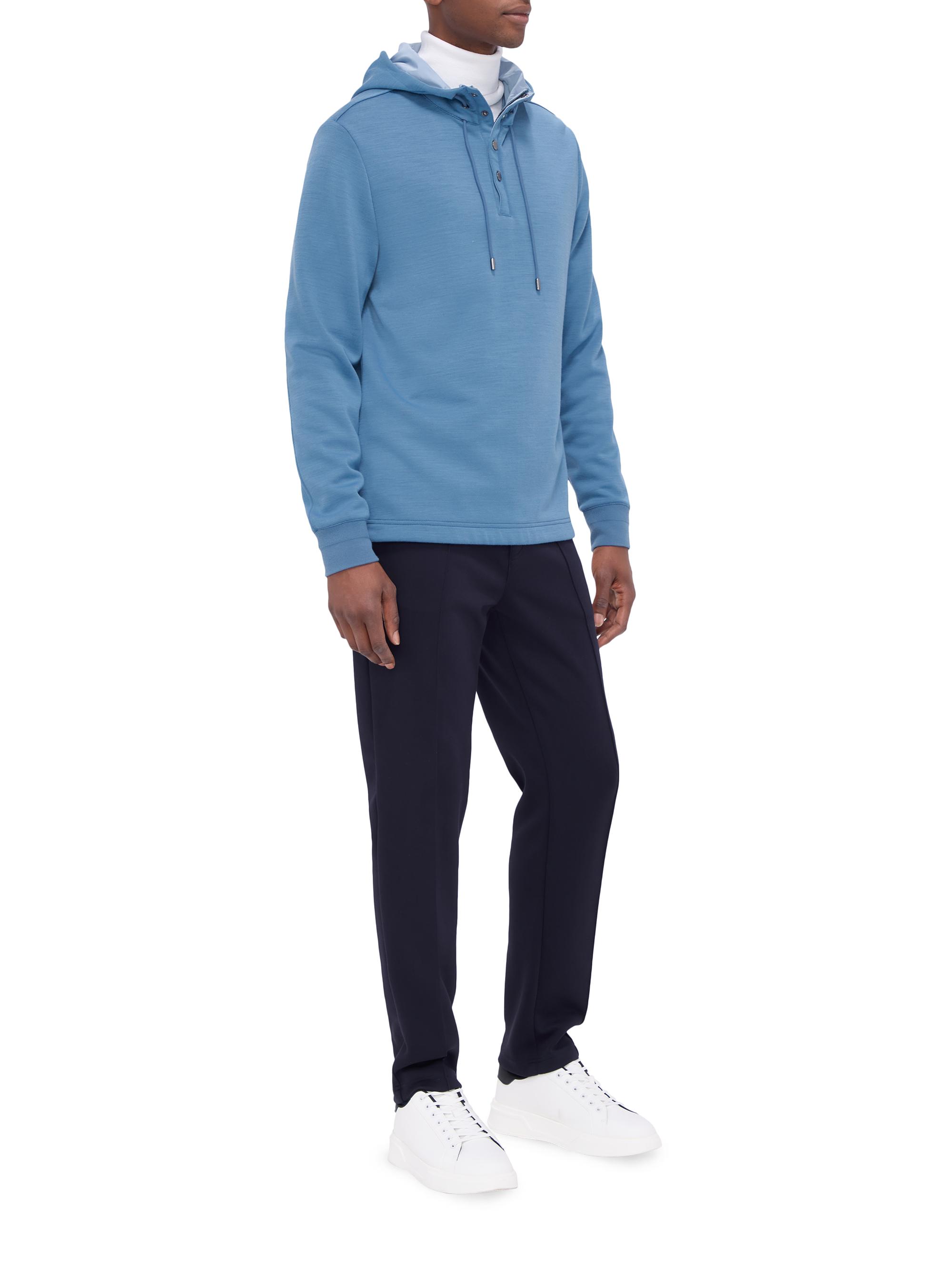 Bugatchi Men's Quarter-Zip Hoodie - Cobalt