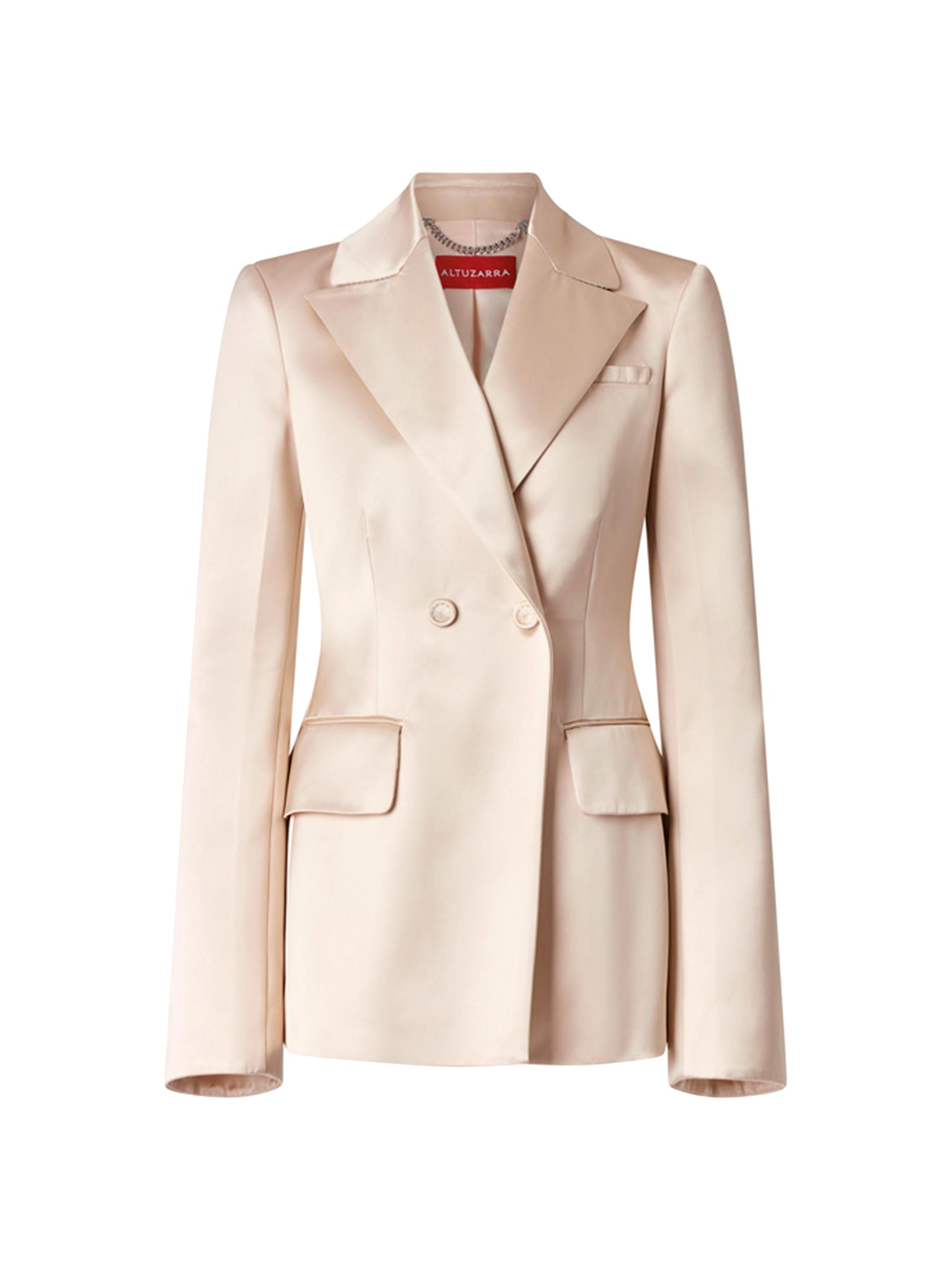Altuzarra Women's Ray Satin Jersey Blazer - Antique Pearl