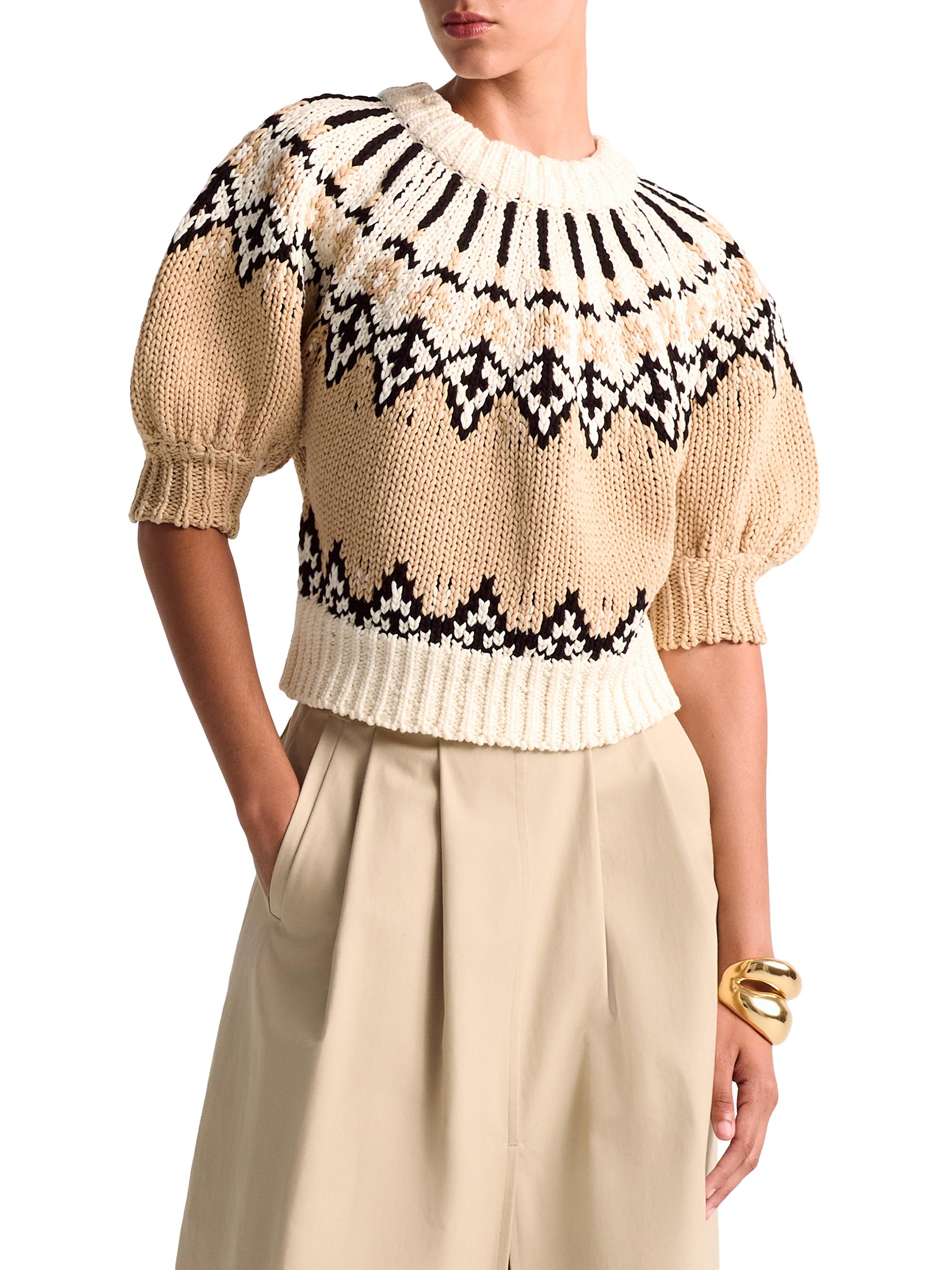 Altuzarra Women's Marty Fair Isle Puff-Sleeve Sweater -  Fair Isle
