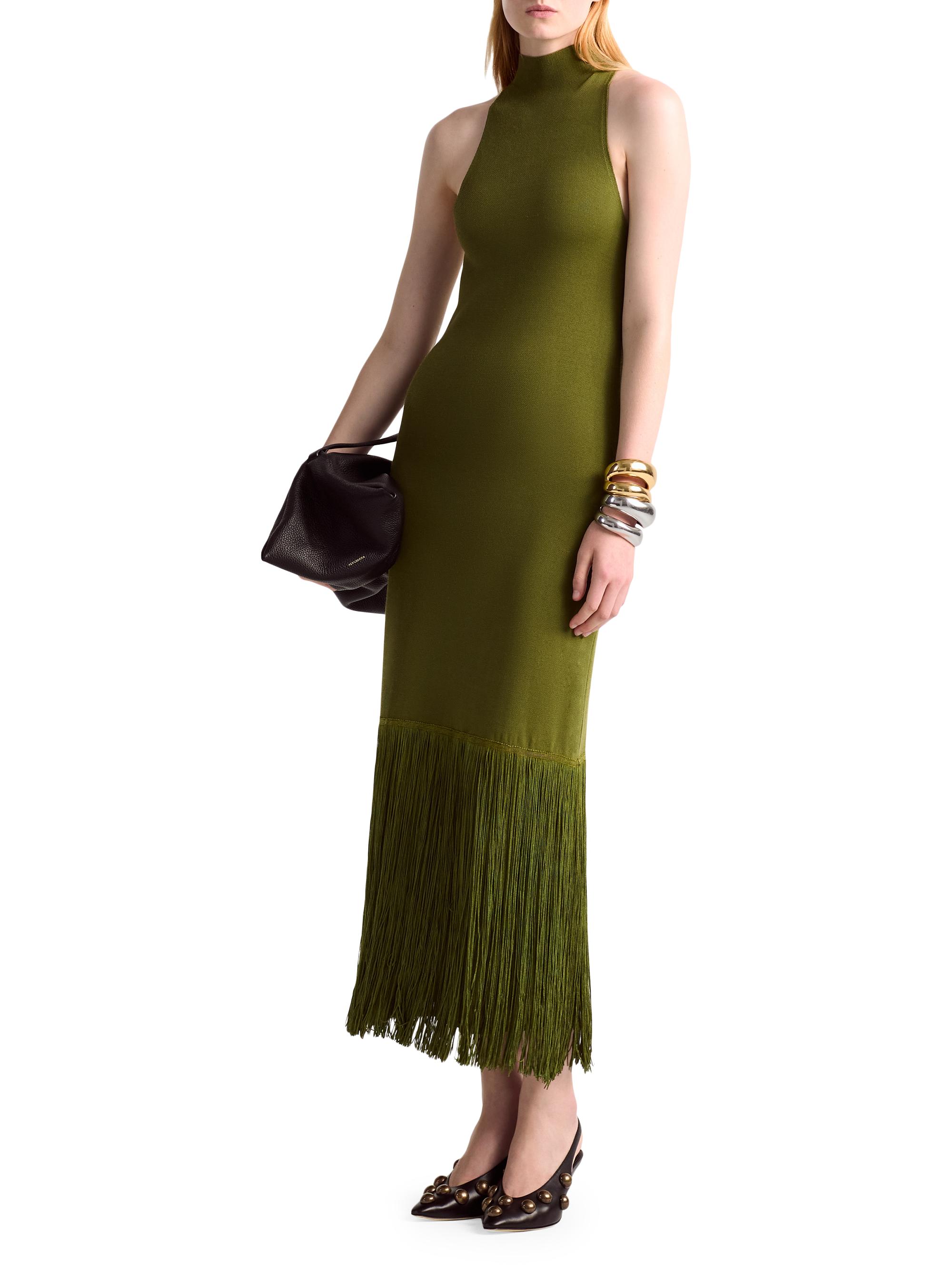 Altuzarra Women's Cash Fringe-Hem Maxi Dress - Fig Leaf