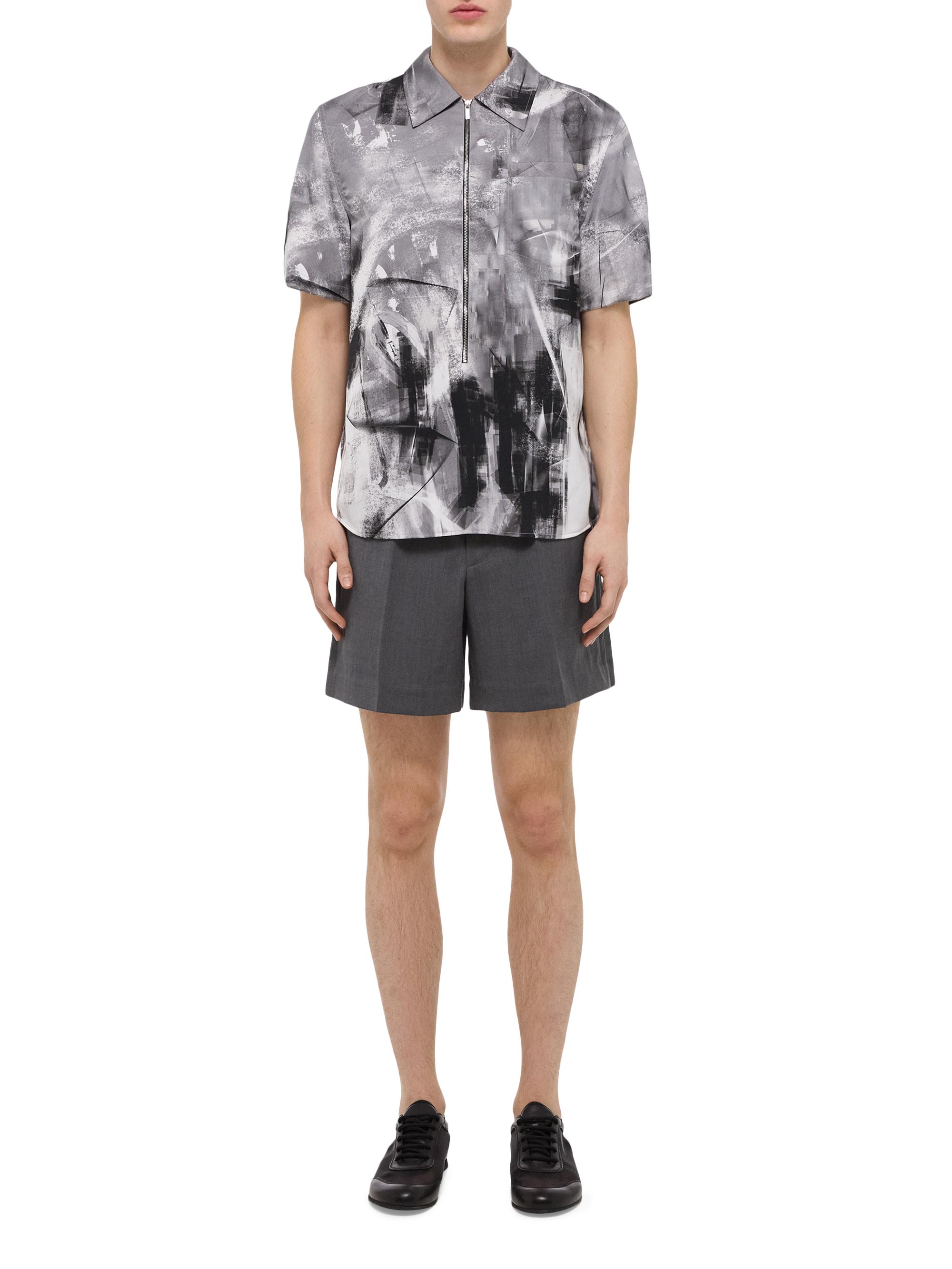 Helmut Lang Men's Zip-front Short-Sleeve Shirt - Opticwhite