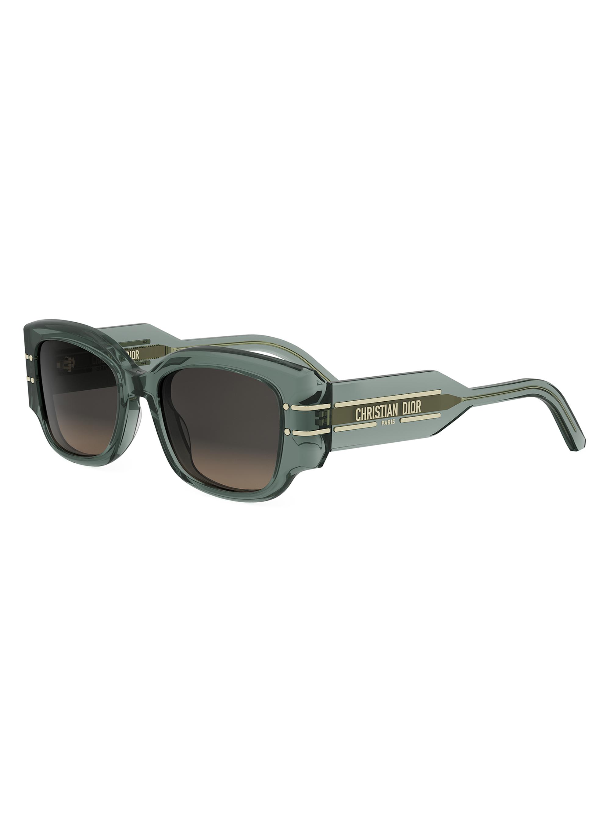 DIOR Women's DiorSignature S13I 52MM Rectangular Sunglasses - Light Green Grey