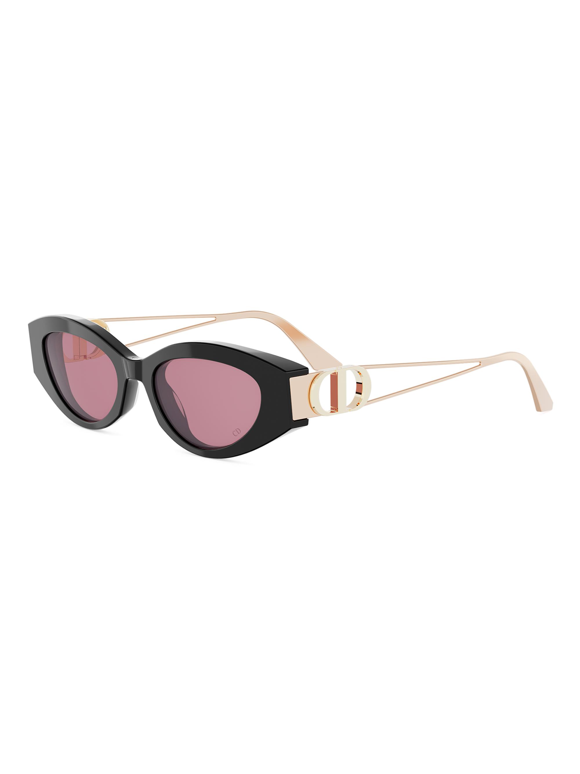 DIOR Women's 30Montaigne B6I 51MM Oval Sunglasses - Shiny Black And Bordeaux