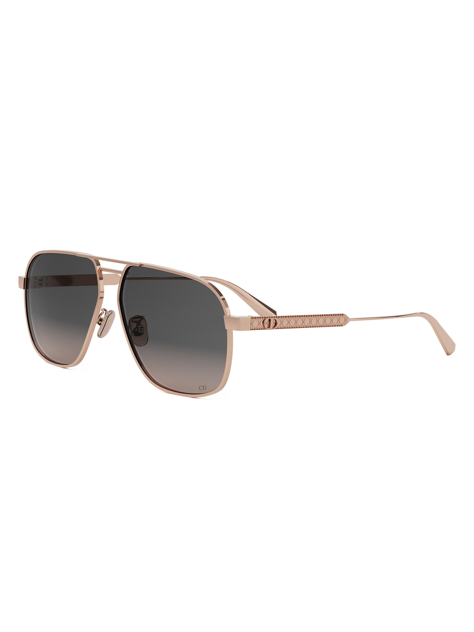 Dior Women's Cannage A3U 58MM Square Sunglasses - Rose Gold Grey