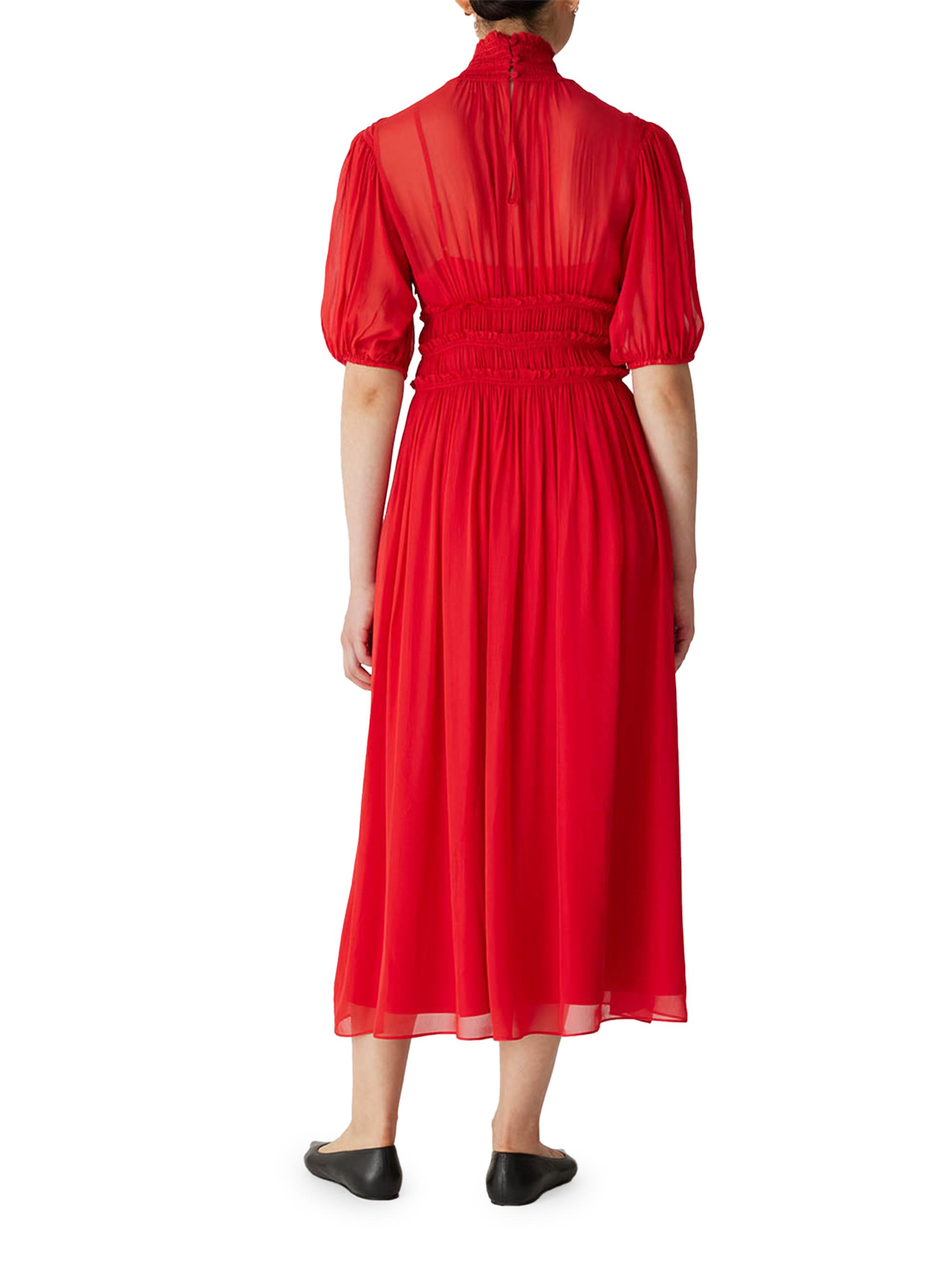 sachin and babi light blue dress   Rebecca Taylor Metallic Chiffon Ruffle Dress Rose, XS  (40) (11138152)   