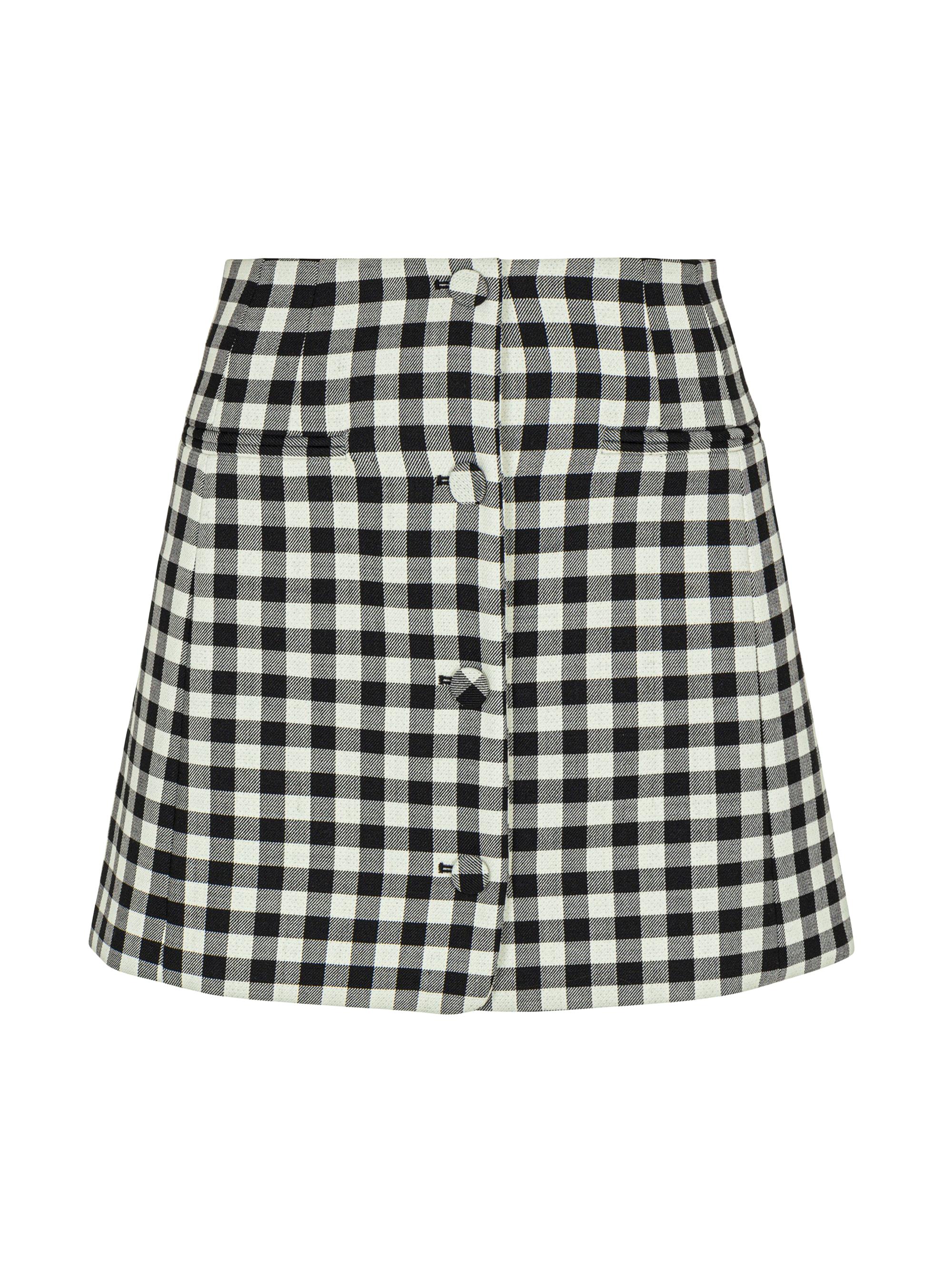 Rebecca Taylor Women's Phillipa Check Button-Front Miniskirt - Black Combo