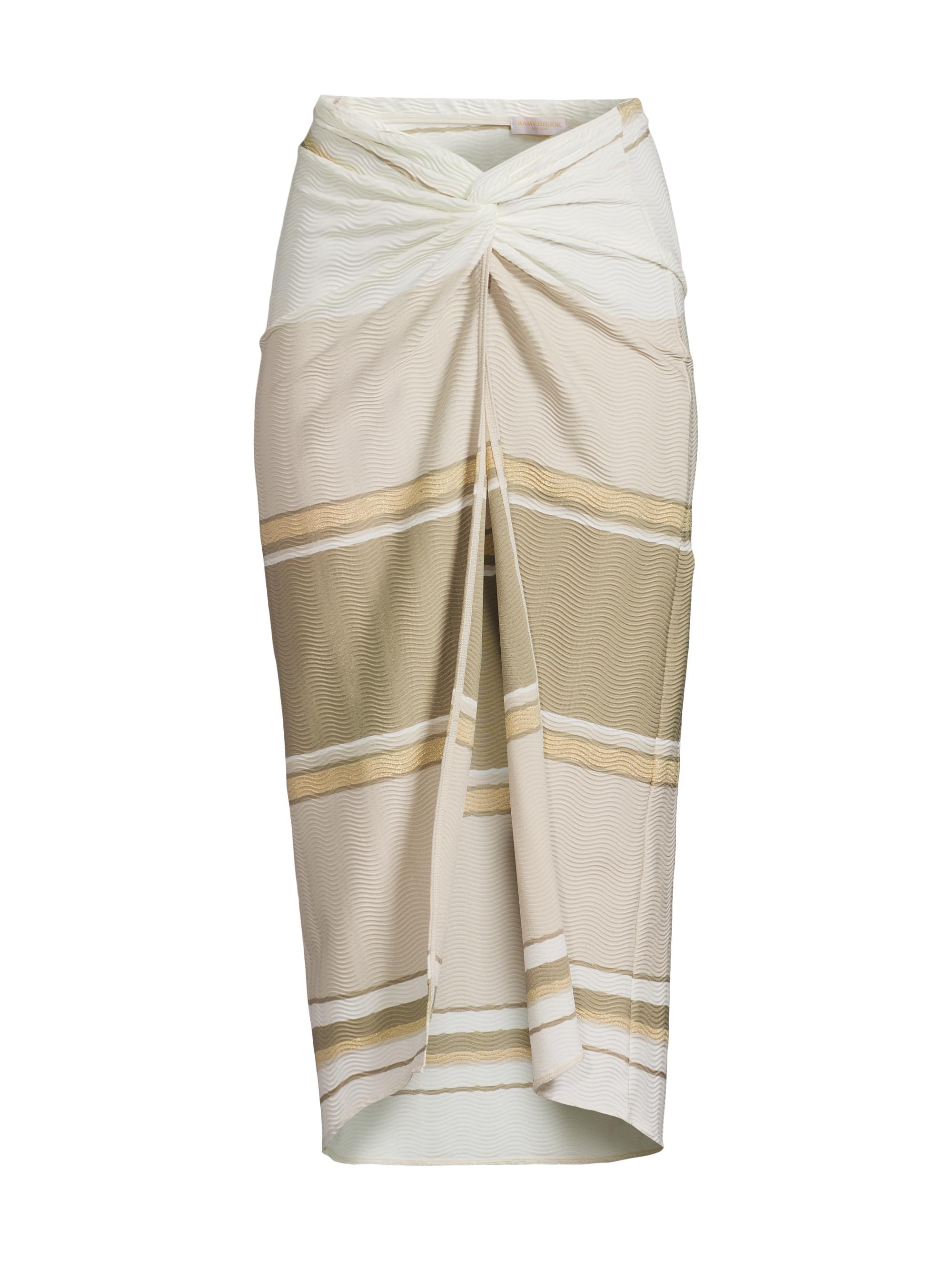 Ramy Brook Women's Xana Knotted Midi-Skirt - Sandstone Stripe