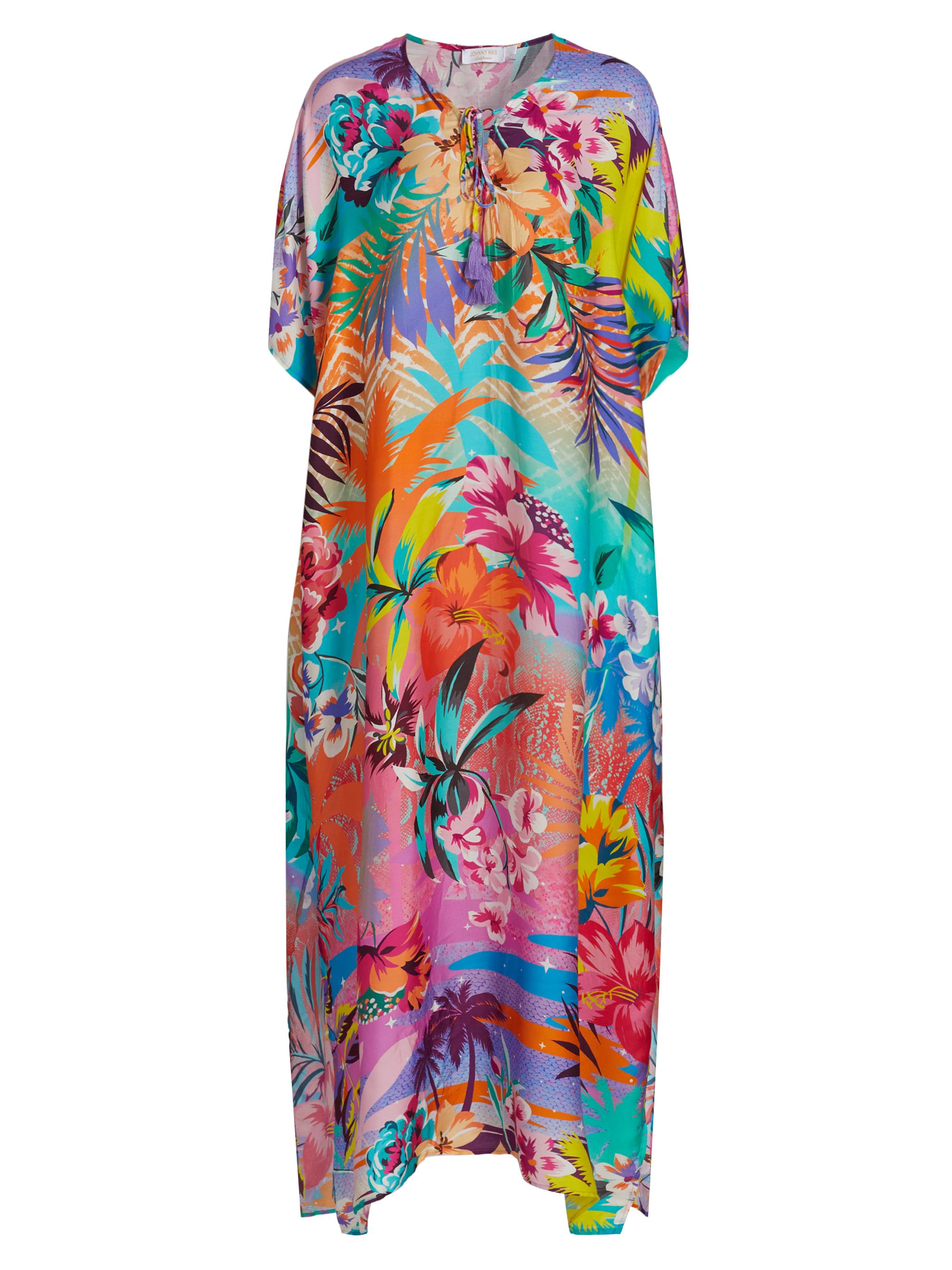 Johnny Was Women's Zeru Tie-Neck Maxi Caftan - Zeru