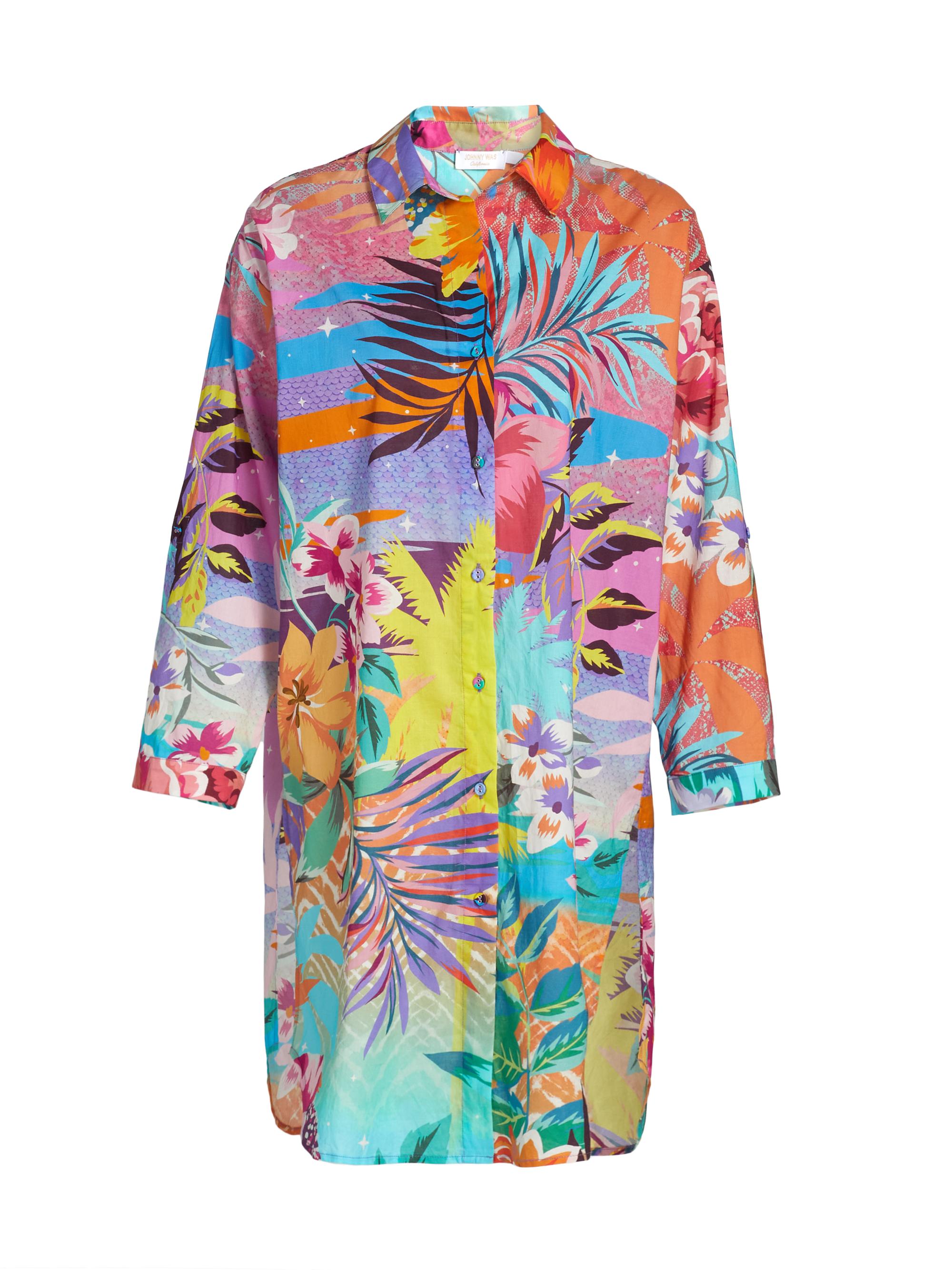 Johnny Was Women's Zeru Button-Front Cover-Up Shirtdress - Zeru