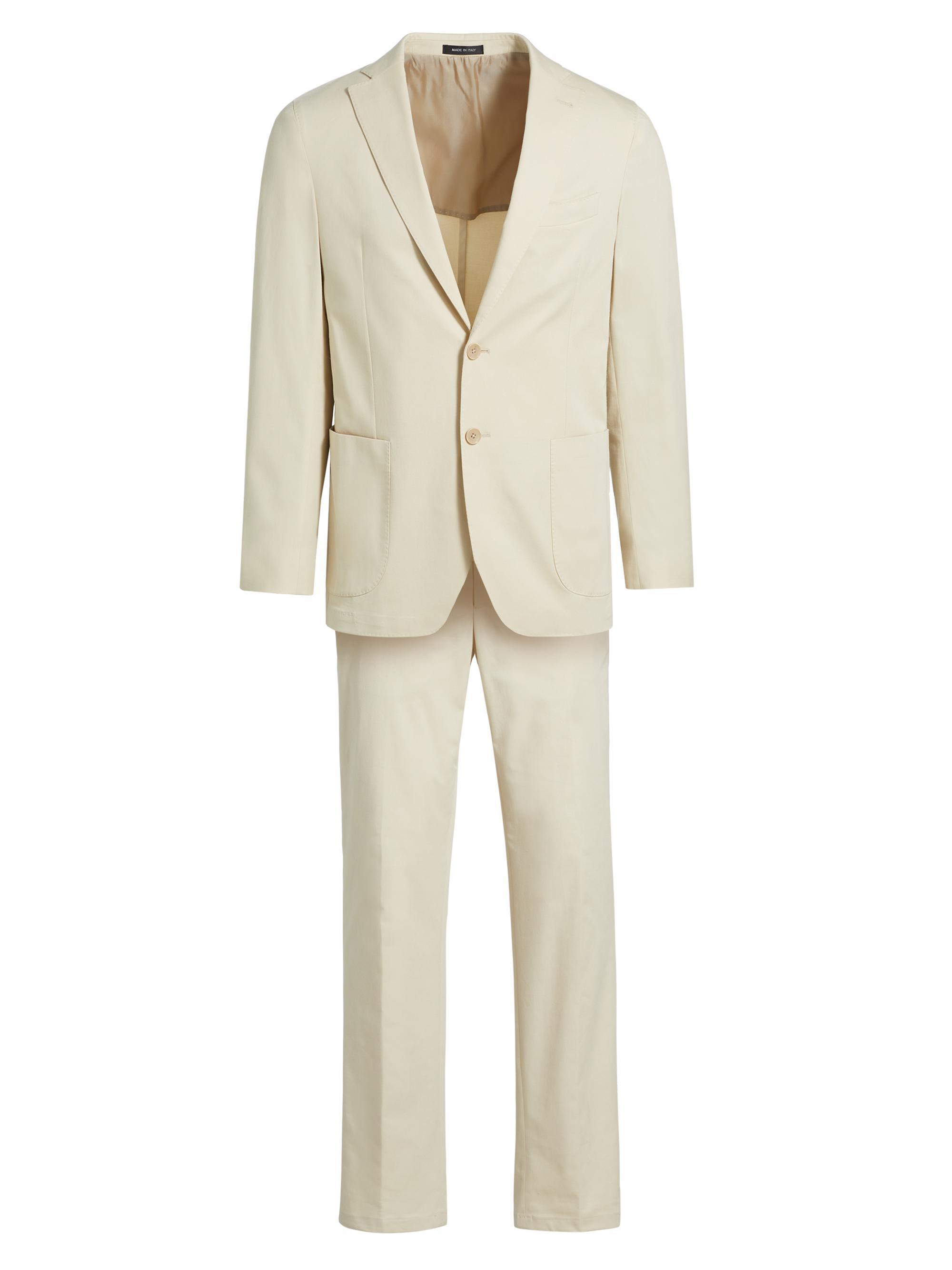 Saks Fifth Avenue Men's Stretch Cotton Poplin Two-Button Slim-Fit Suit - Cream
