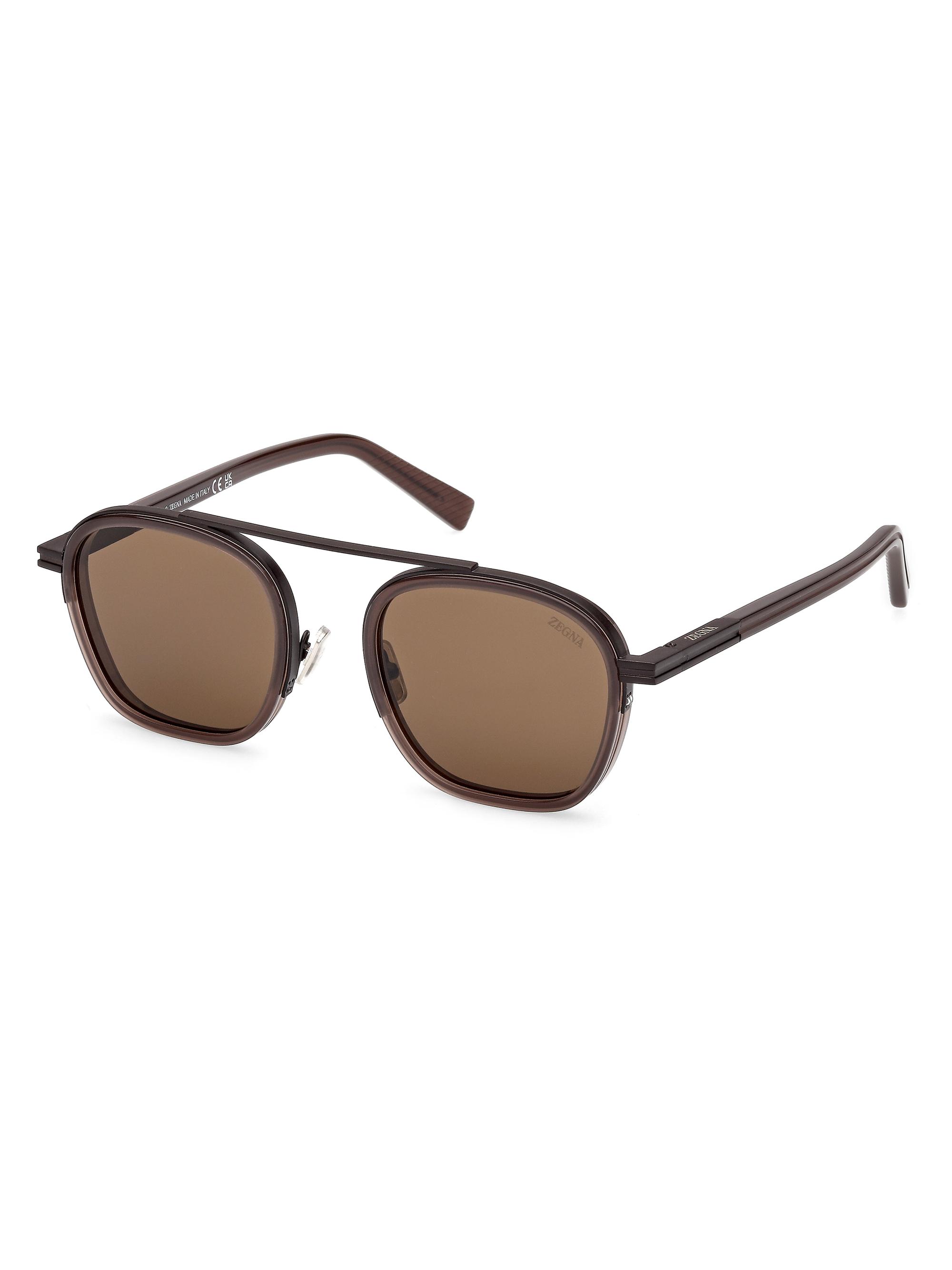 ZEGNA Men's 51MM Oval Sunglasses - Milky Brown
