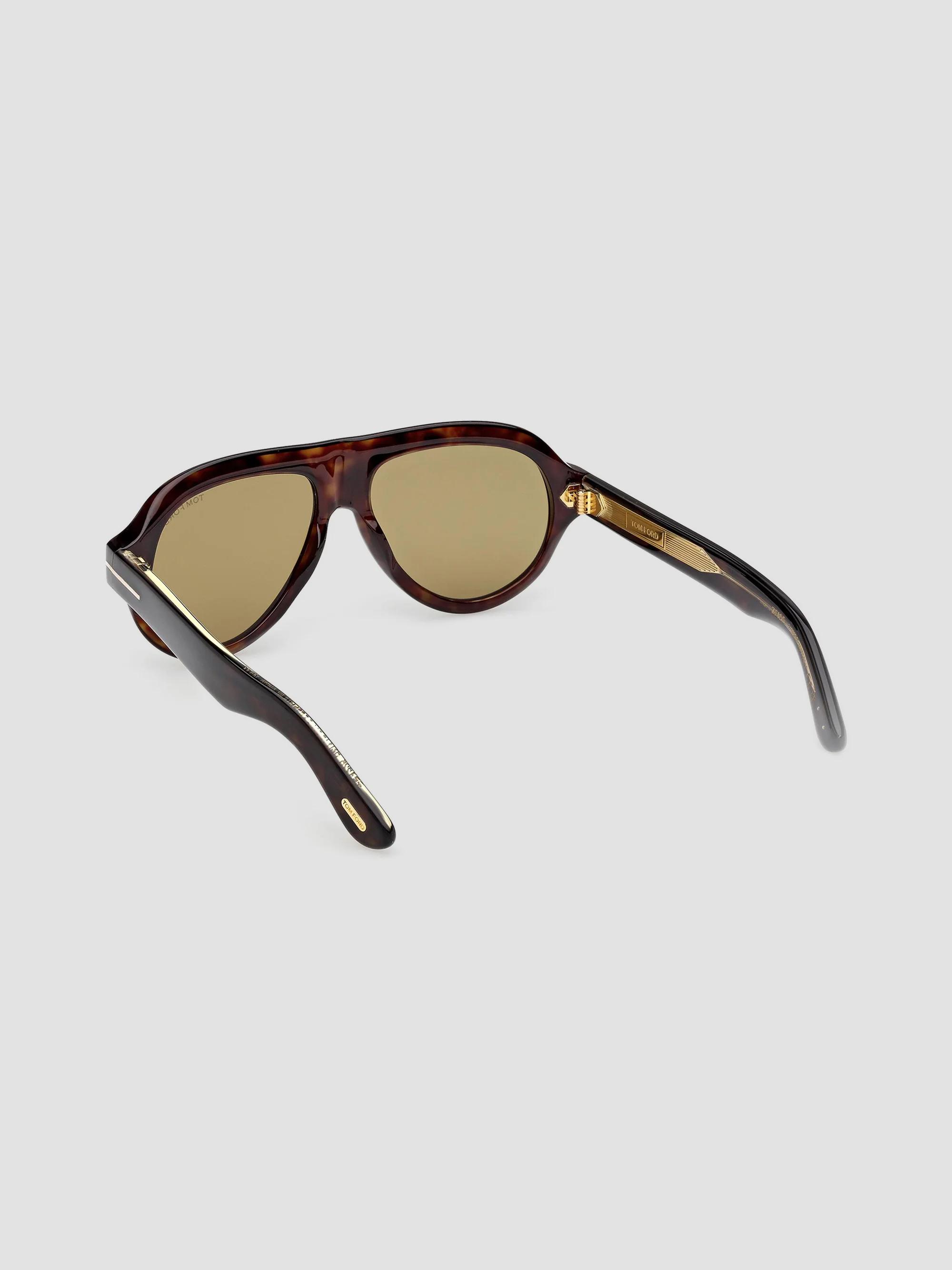 Tom Ford Brown Aviator Sunglasses with Tortoiseshell Accents TOM FORD Men main image 4