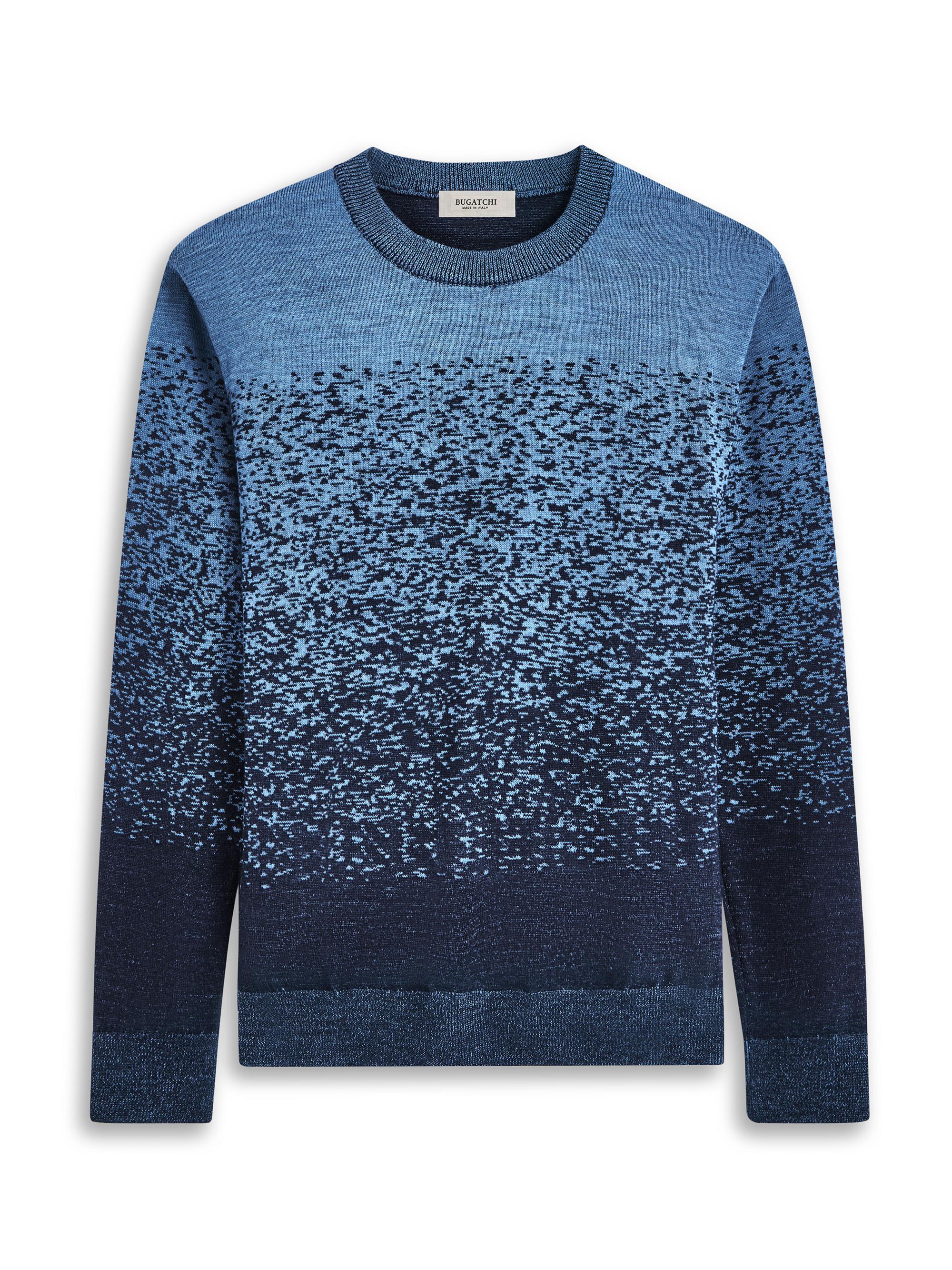 Bugatchi Men's Gradient Wool Crewneck Sweater - Air Blue